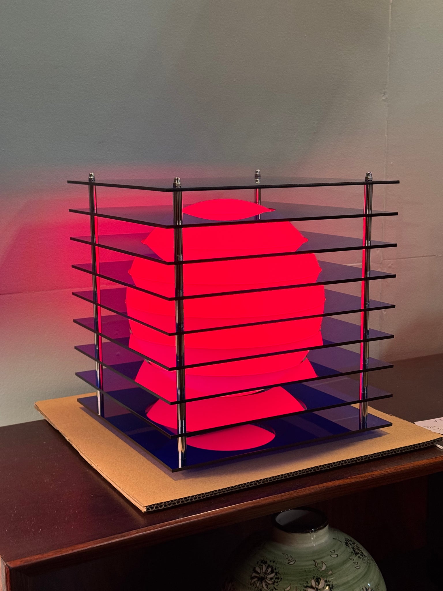 Lop Small Square Lamp, Blue Acrylic