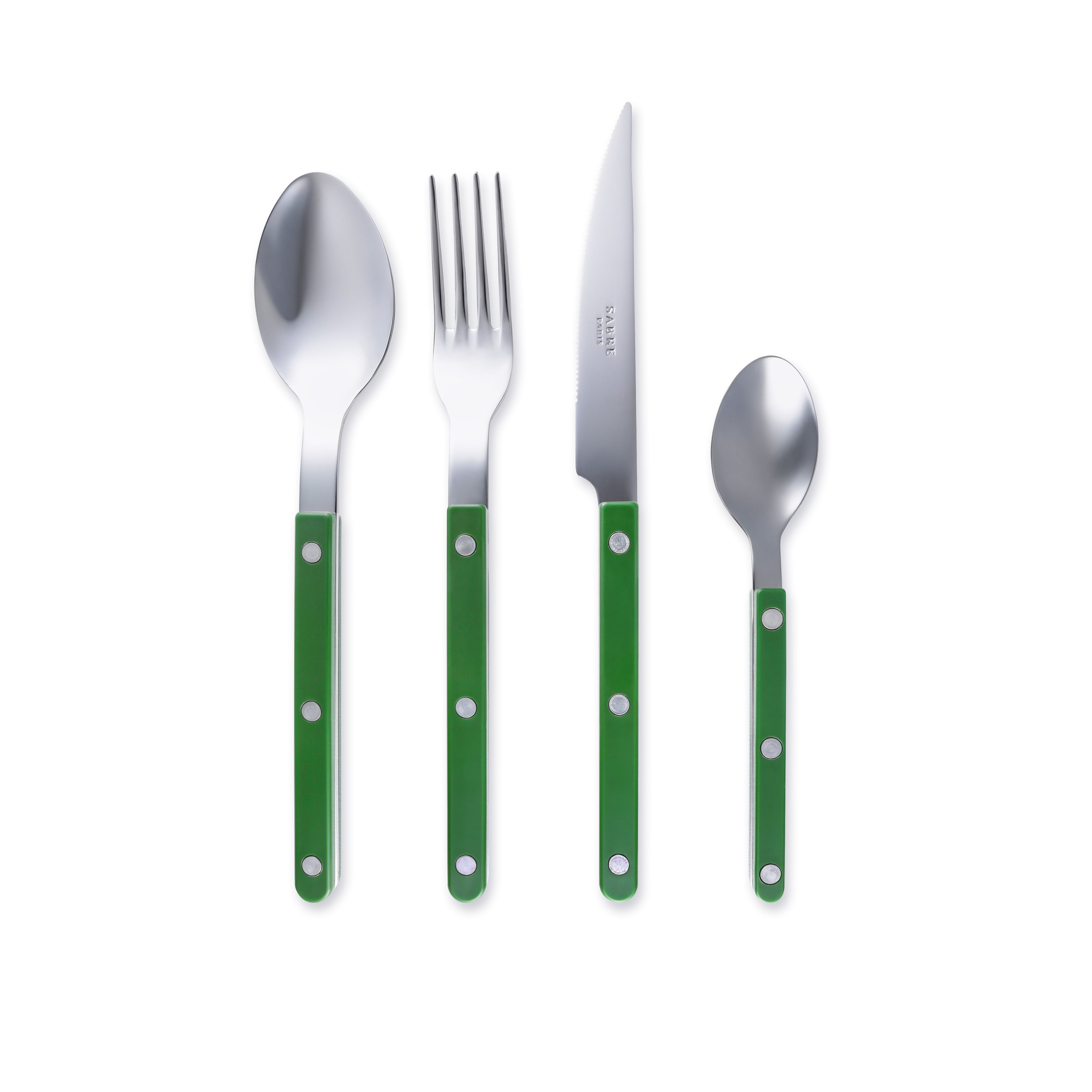 Bistrot Flatware, Green, 4pc