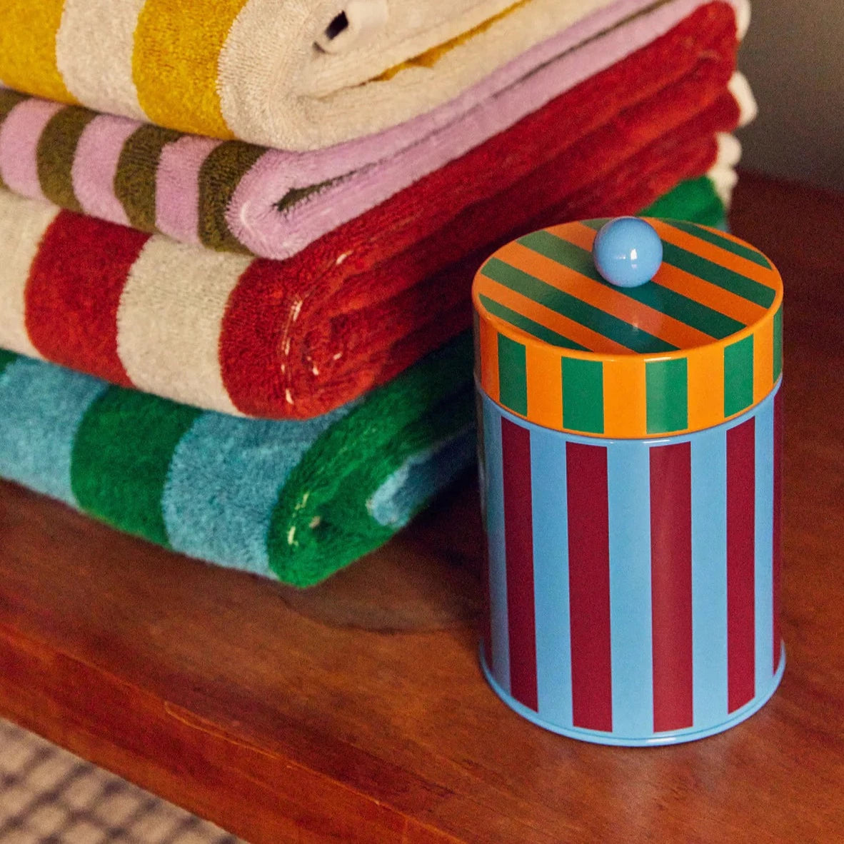 Striped Canister, Medium