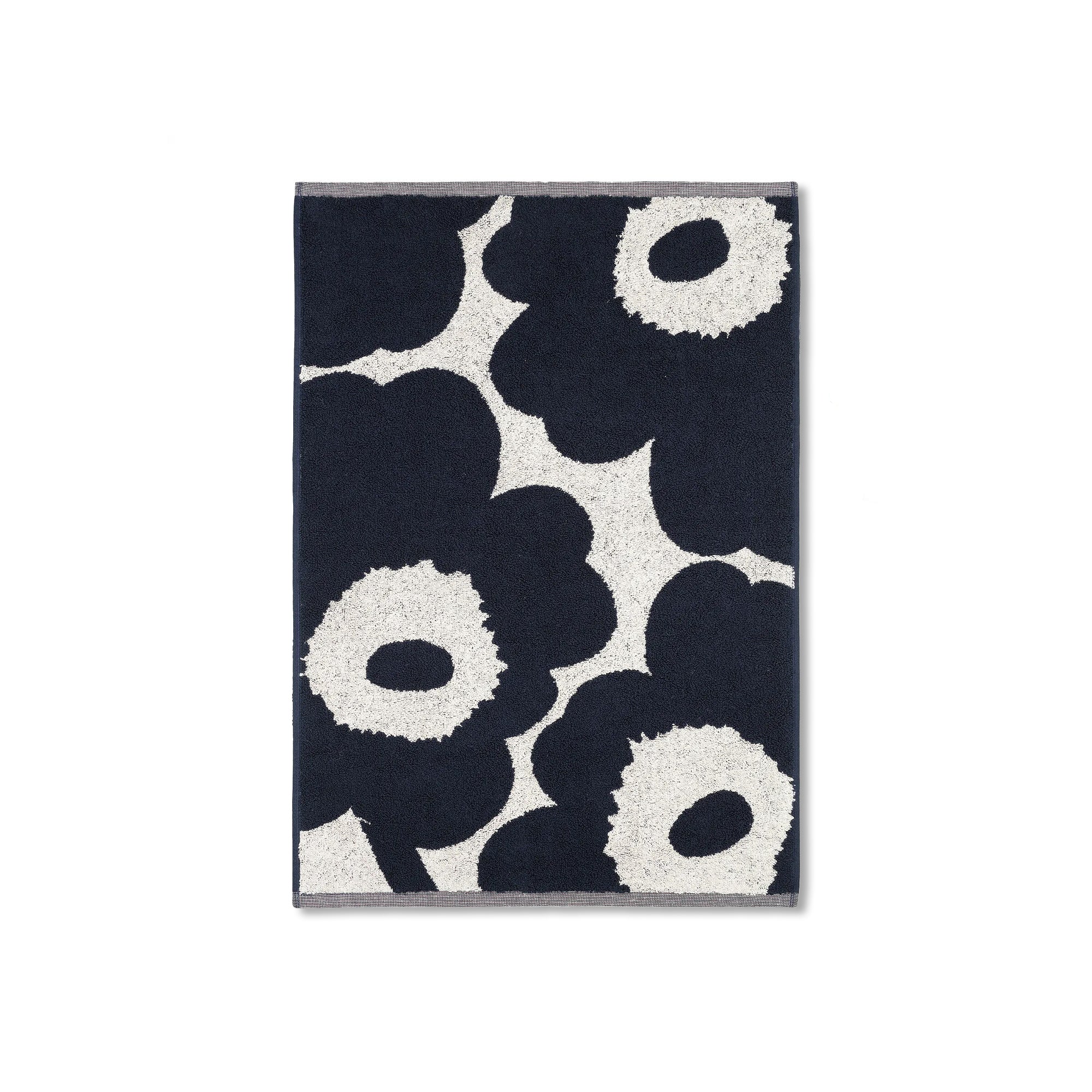 Unikko Hand Towel, Navy + White