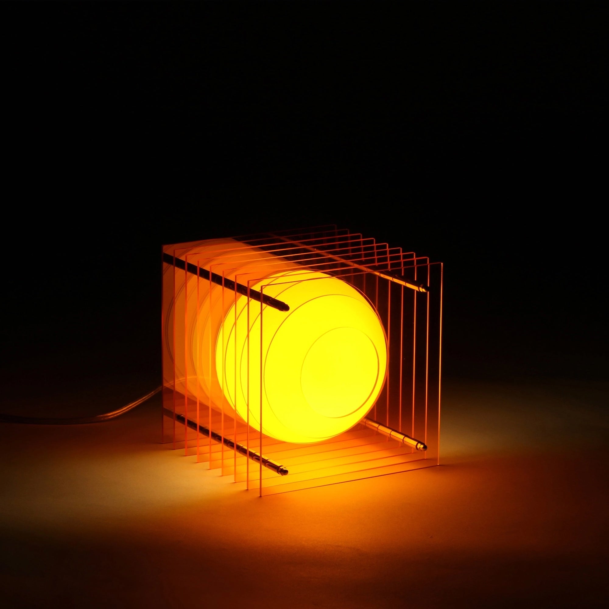 Lop Small Square Lamp, Orange Acrylic