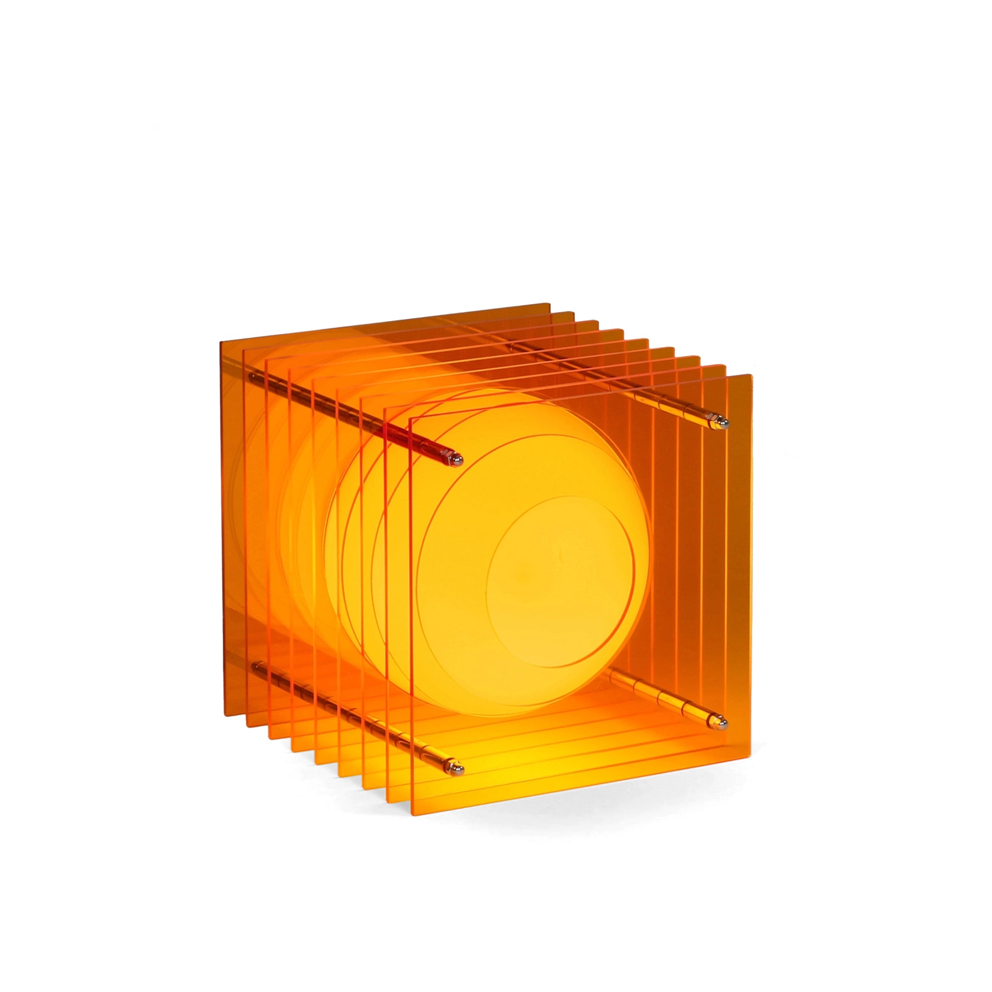 Lop Small Square Lamp, Orange Acrylic