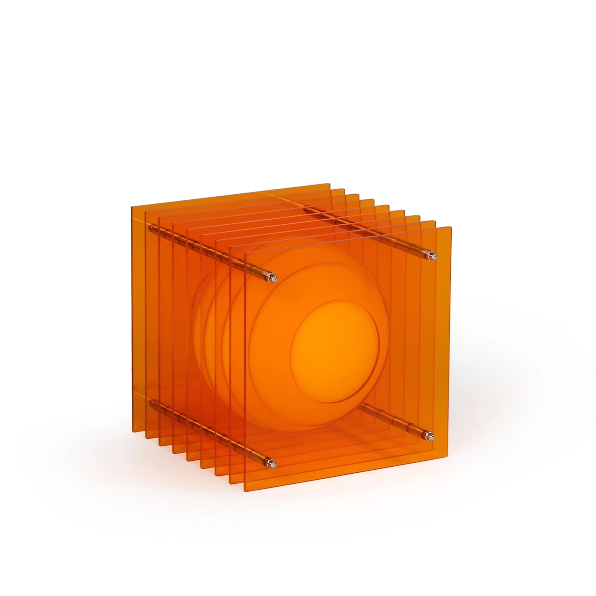 Lop Small Square Lamp, Orange Acrylic