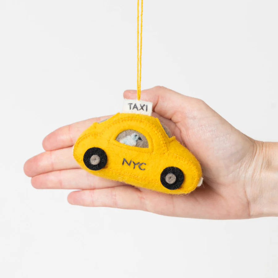 Taxi with Pigeon Ornament