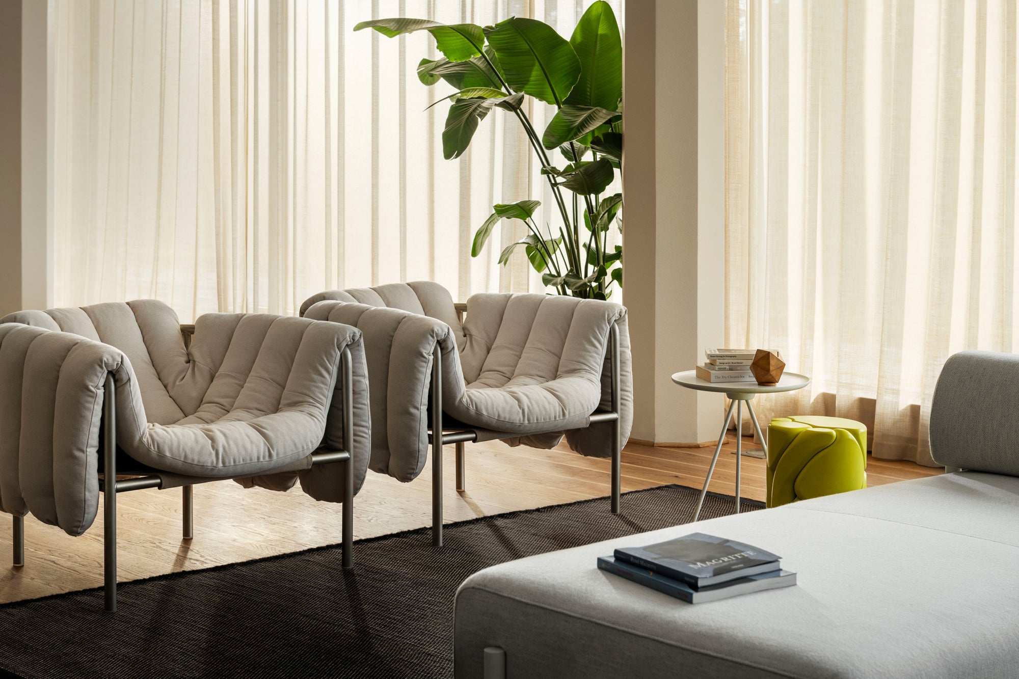 Puffy Lounge Chair, Stainless Steel