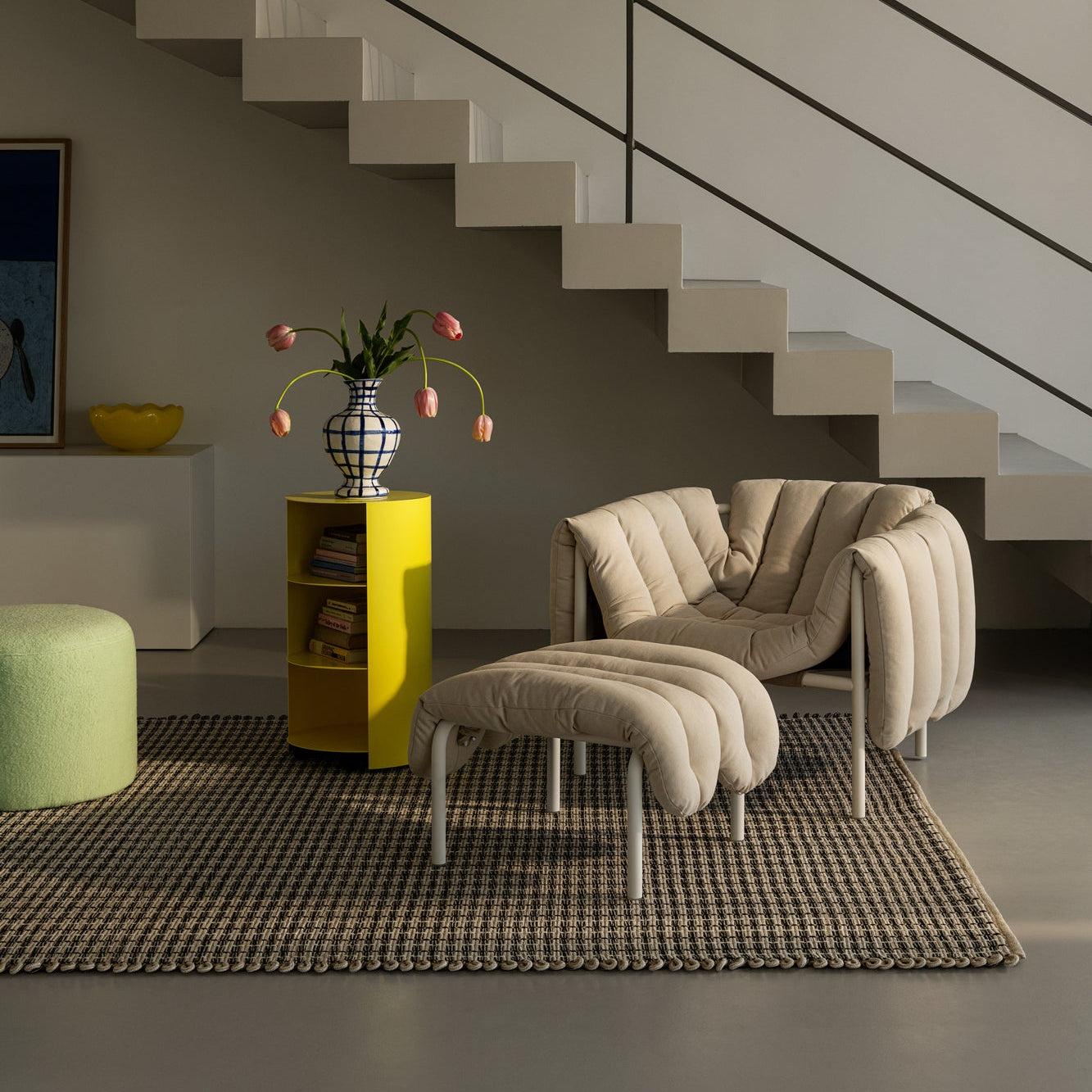 Puffy Ottoman, Stainless Steel