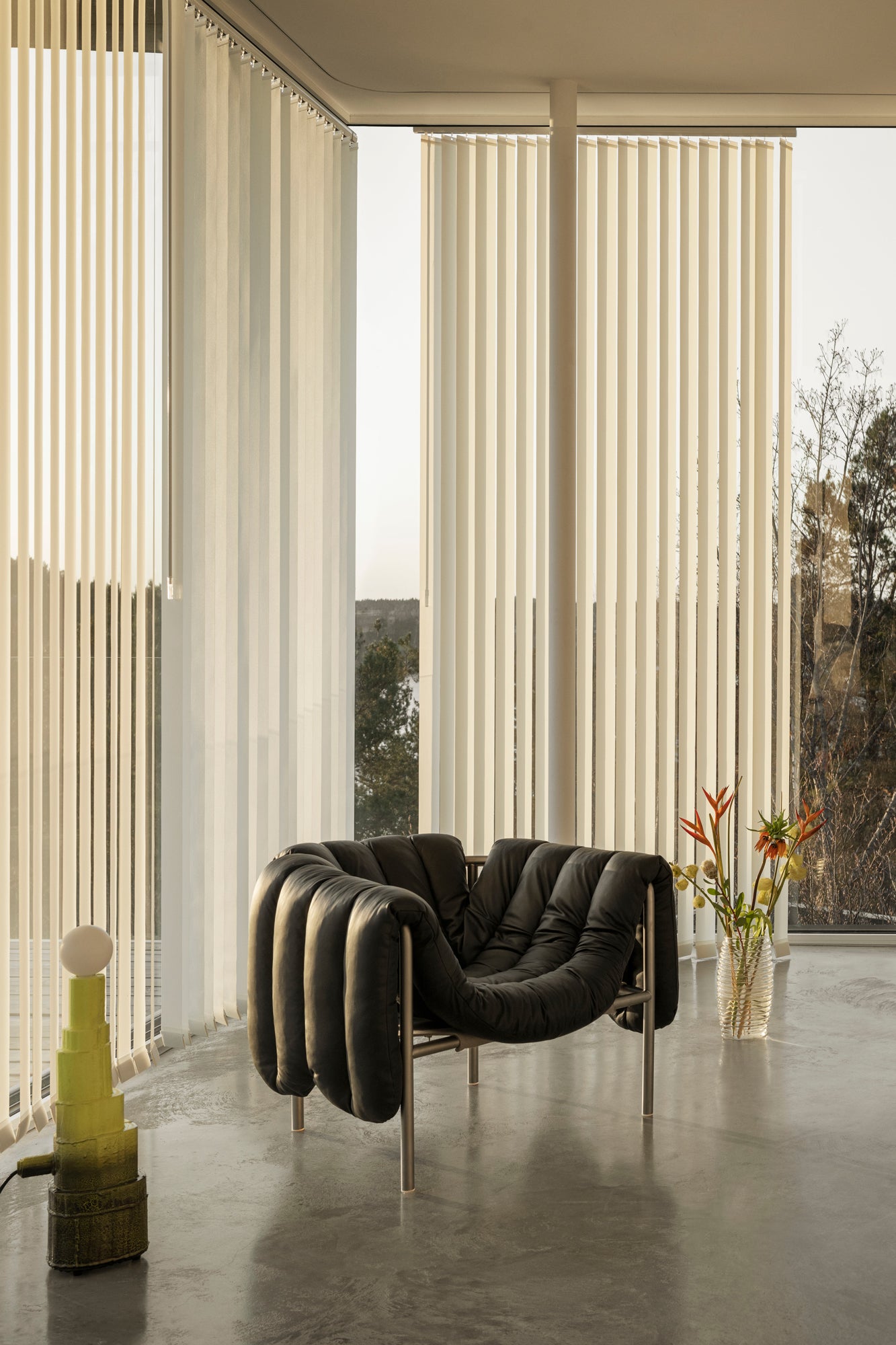 Puffy Lounge Chair, Stainless Steel