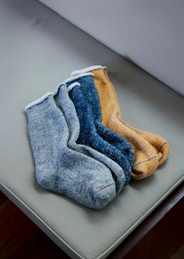 Double Face Merino Wool + Organic Cotton Crew Socks