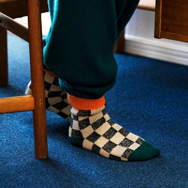 Pile Checkerboard Room Socks