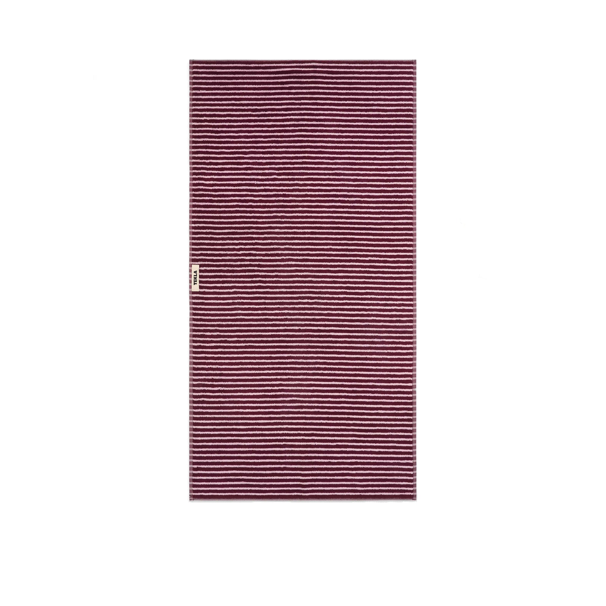Red and Rose Striped Terry Towel