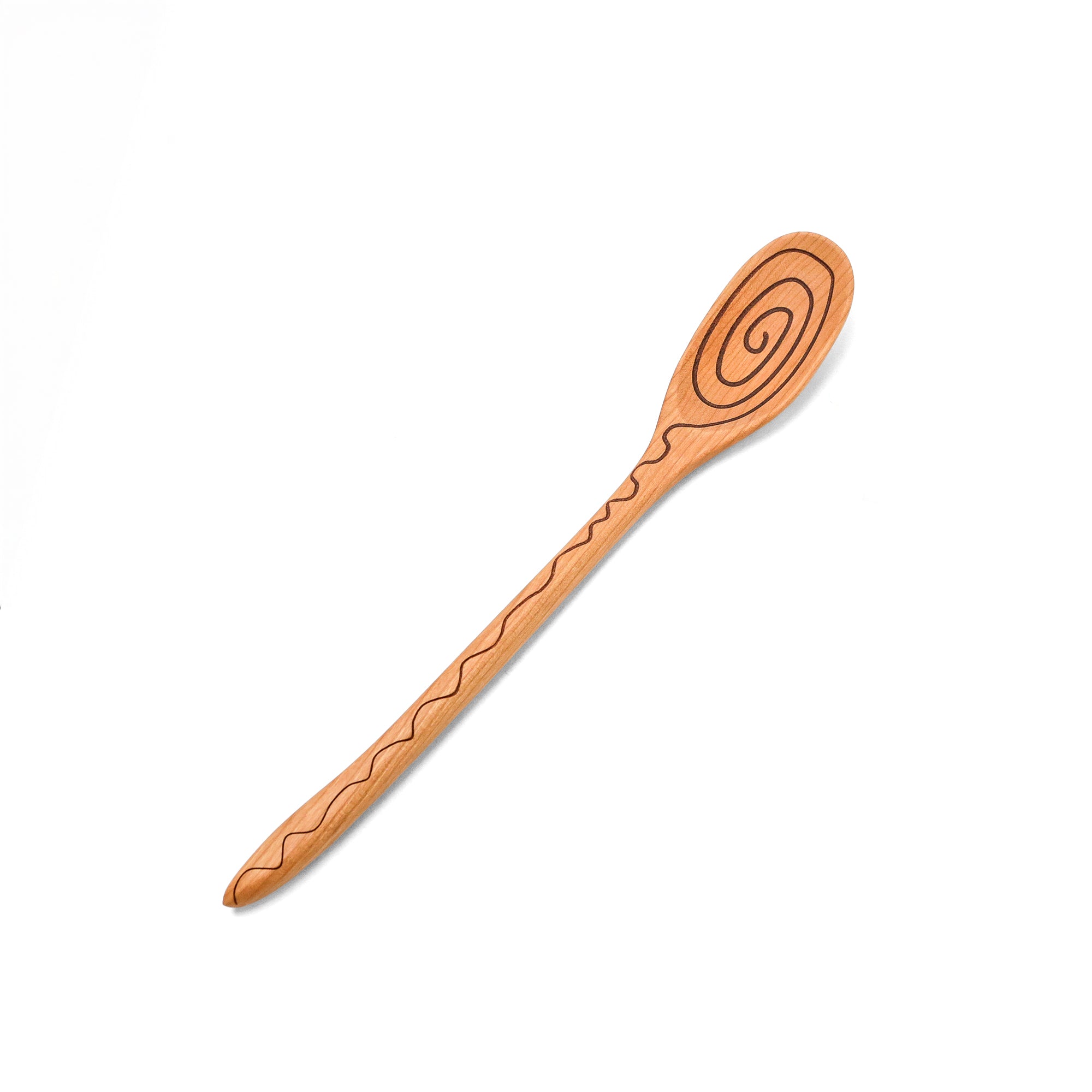 Cherry Wood Spiral Slim Spoon