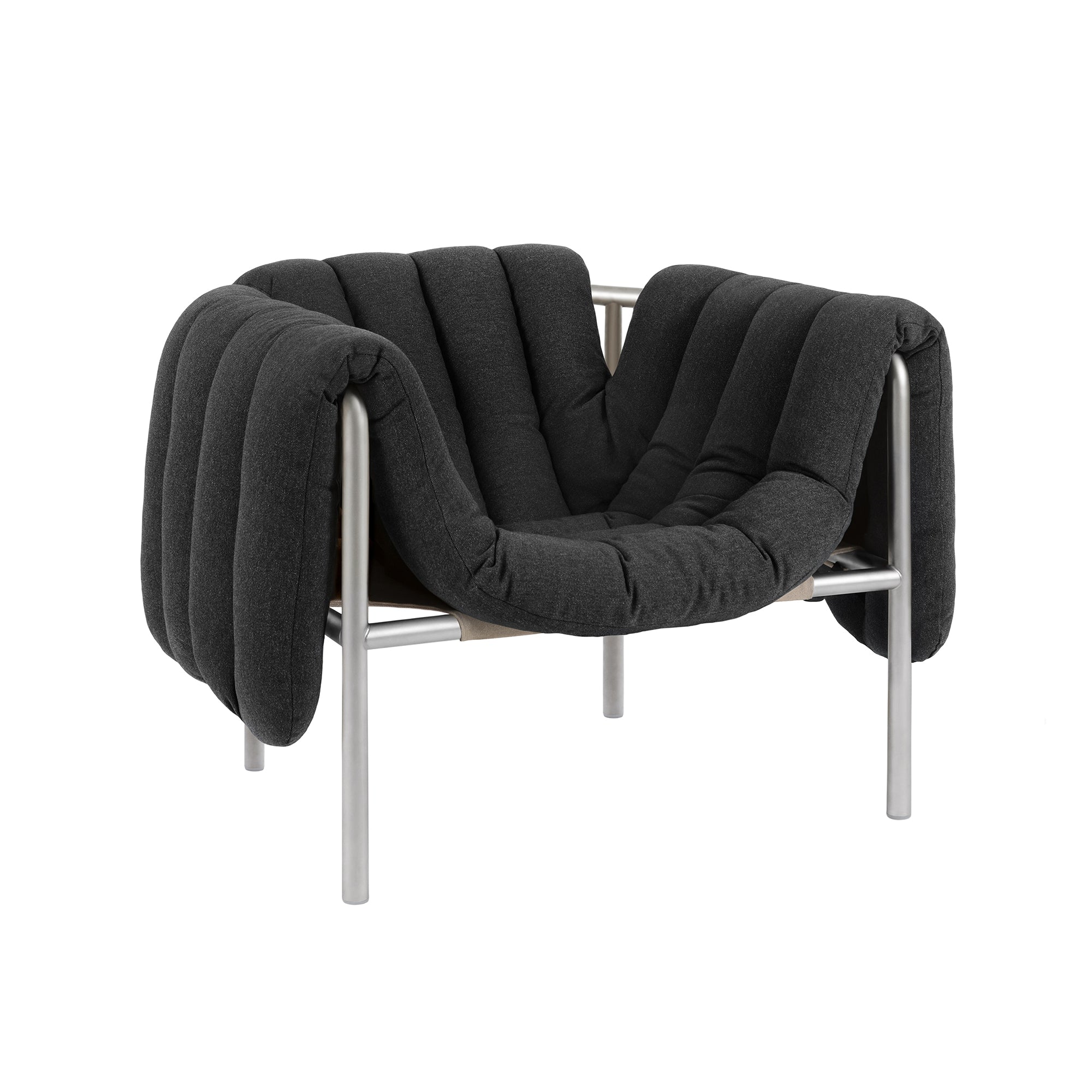 Puffy Lounge Chair, Stainless Steel