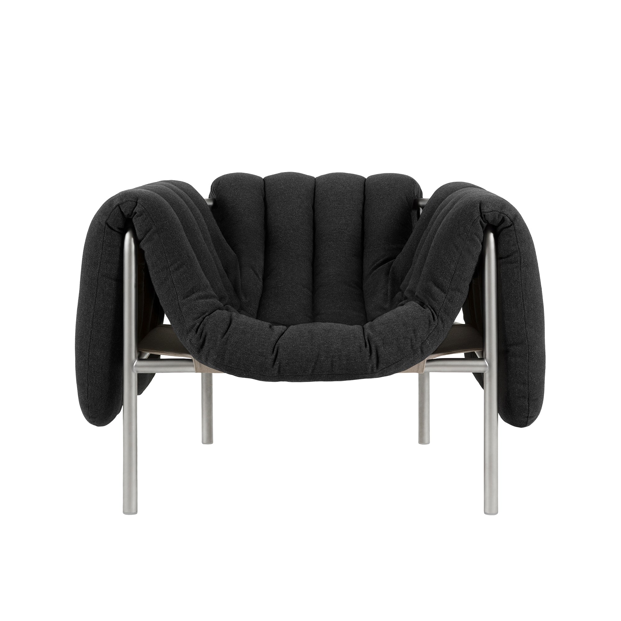 Puffy Lounge Chair, Stainless Steel
