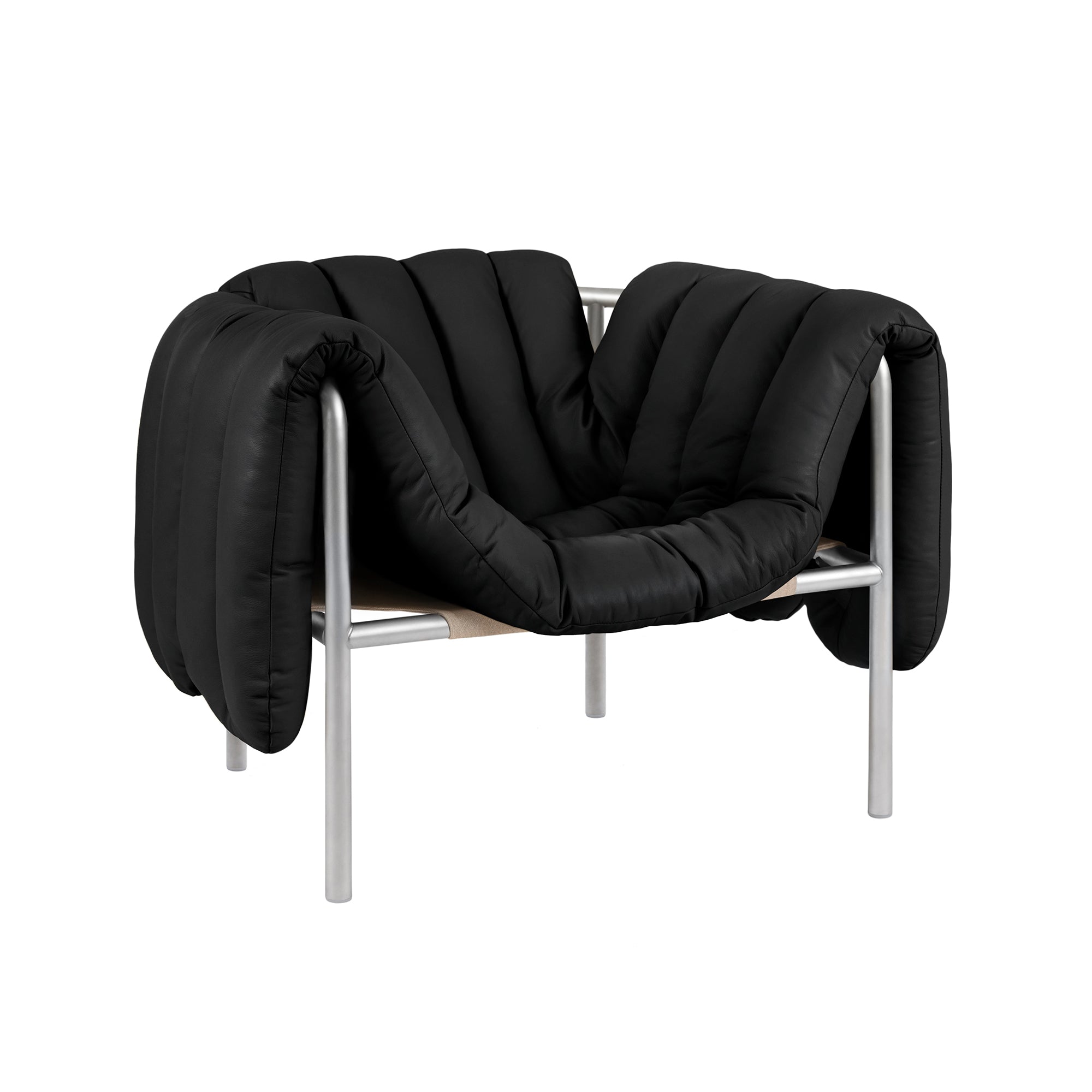 Puffy Lounge Chair, Stainless Steel
