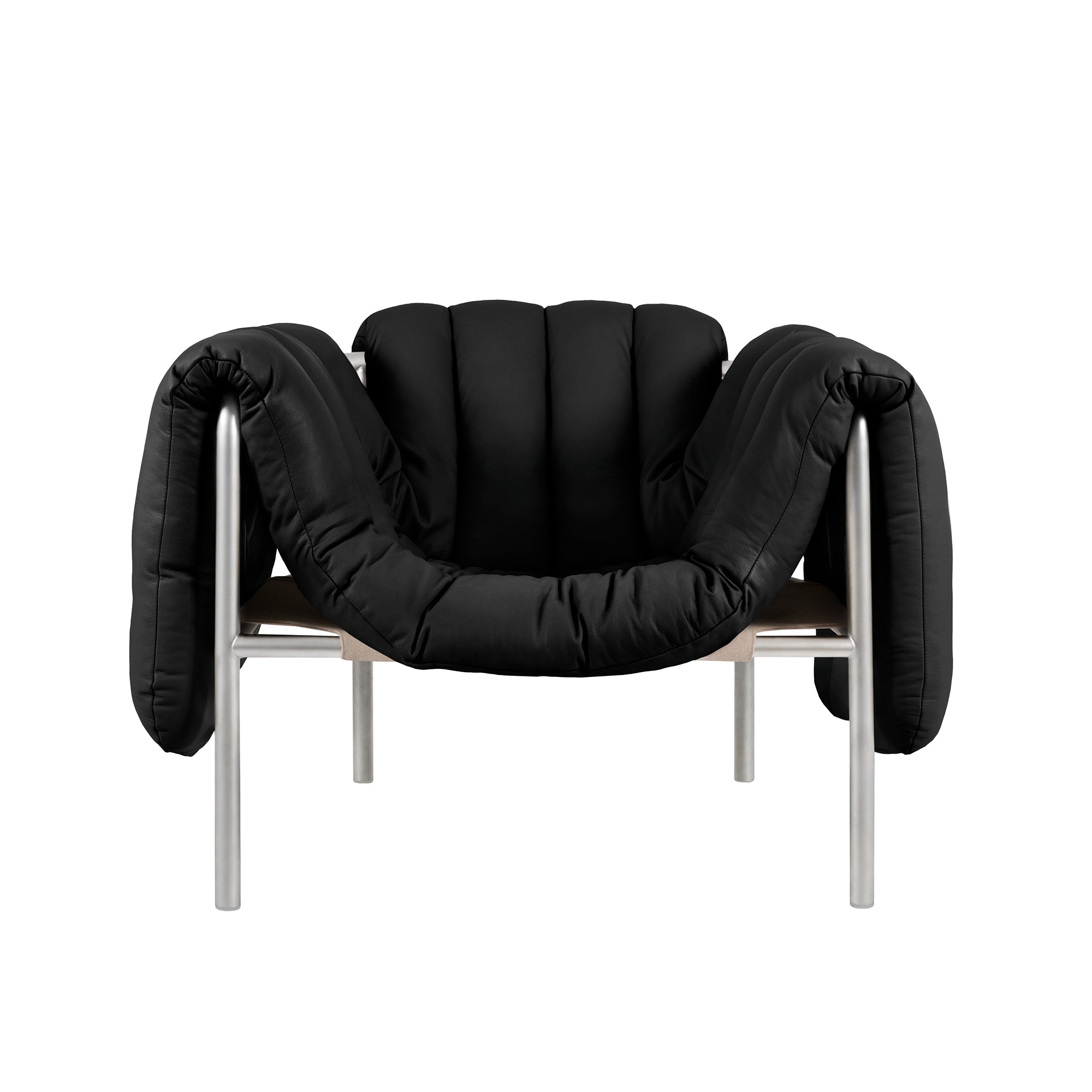 Puffy Lounge Chair, Stainless Steel