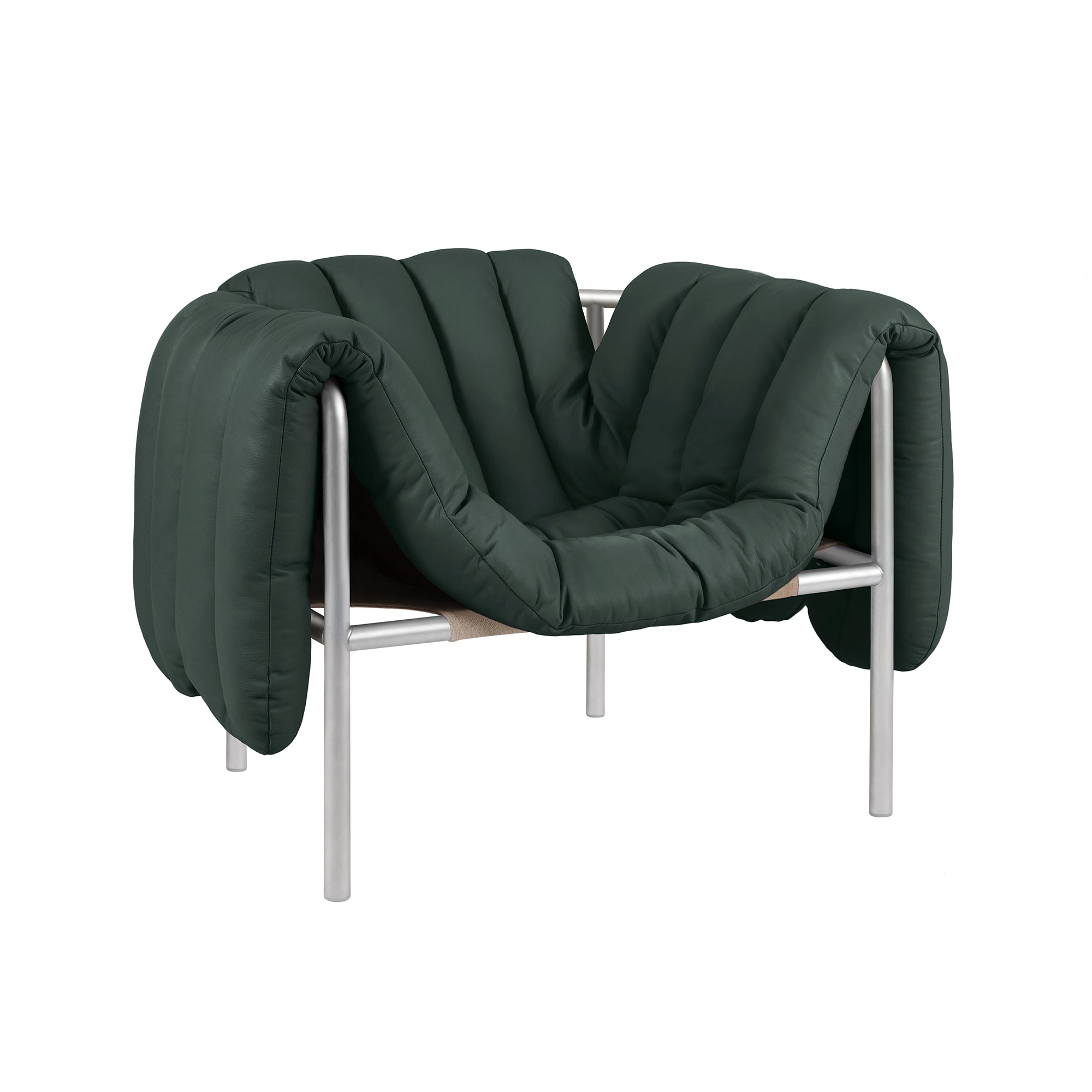 Puffy Lounge Chair, Stainless Steel