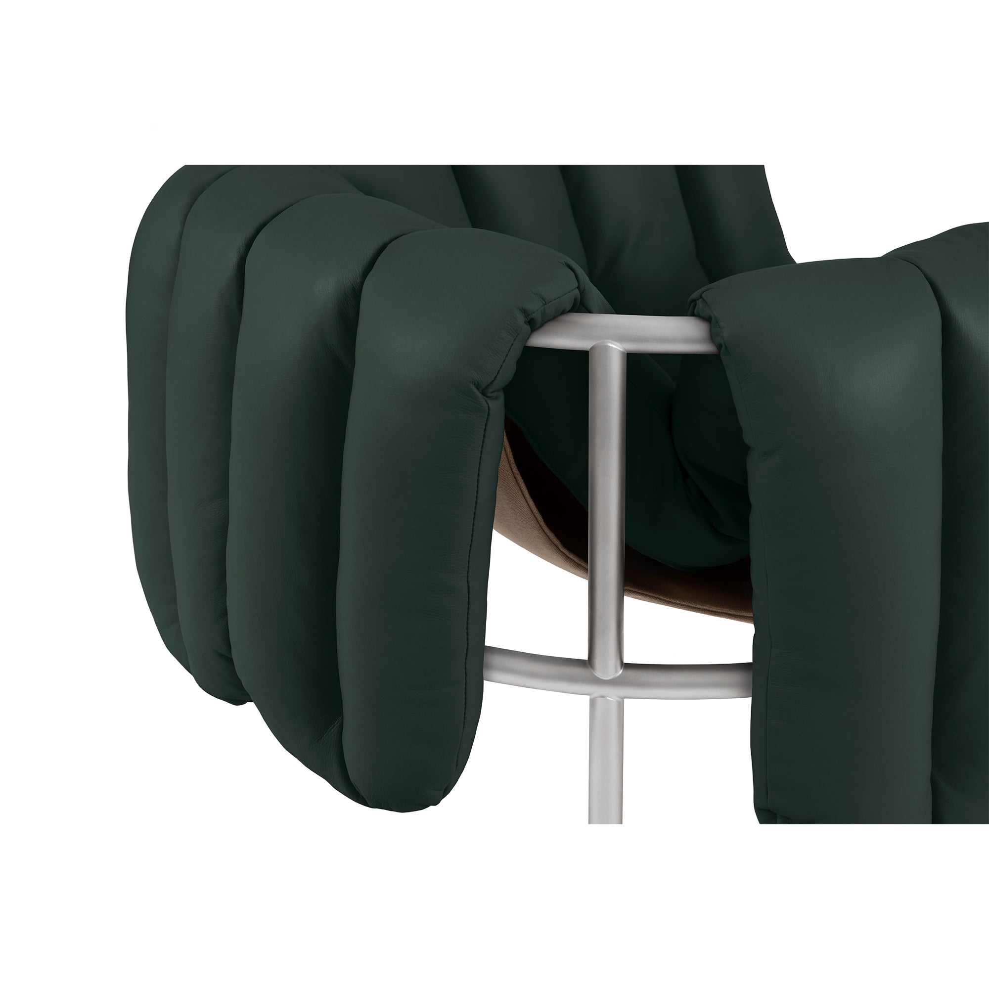 Puffy Lounge Chair, Stainless Steel