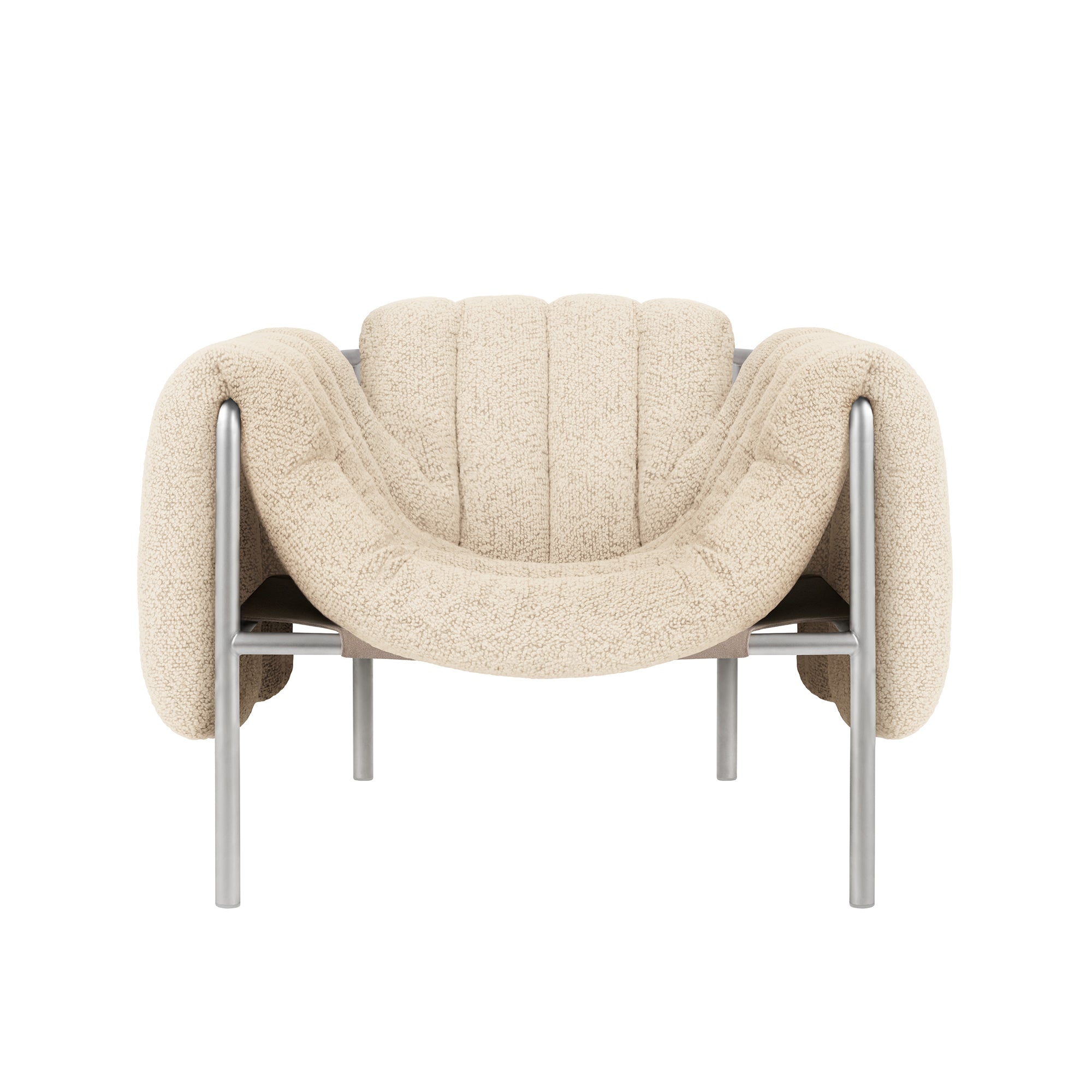 Puffy Lounge Chair, Stainless Steel