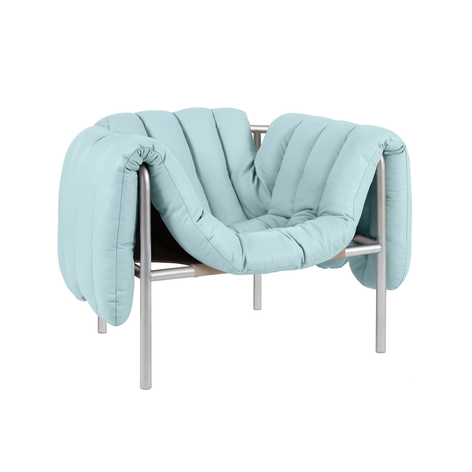 Puffy Lounge Chair, Stainless Steel