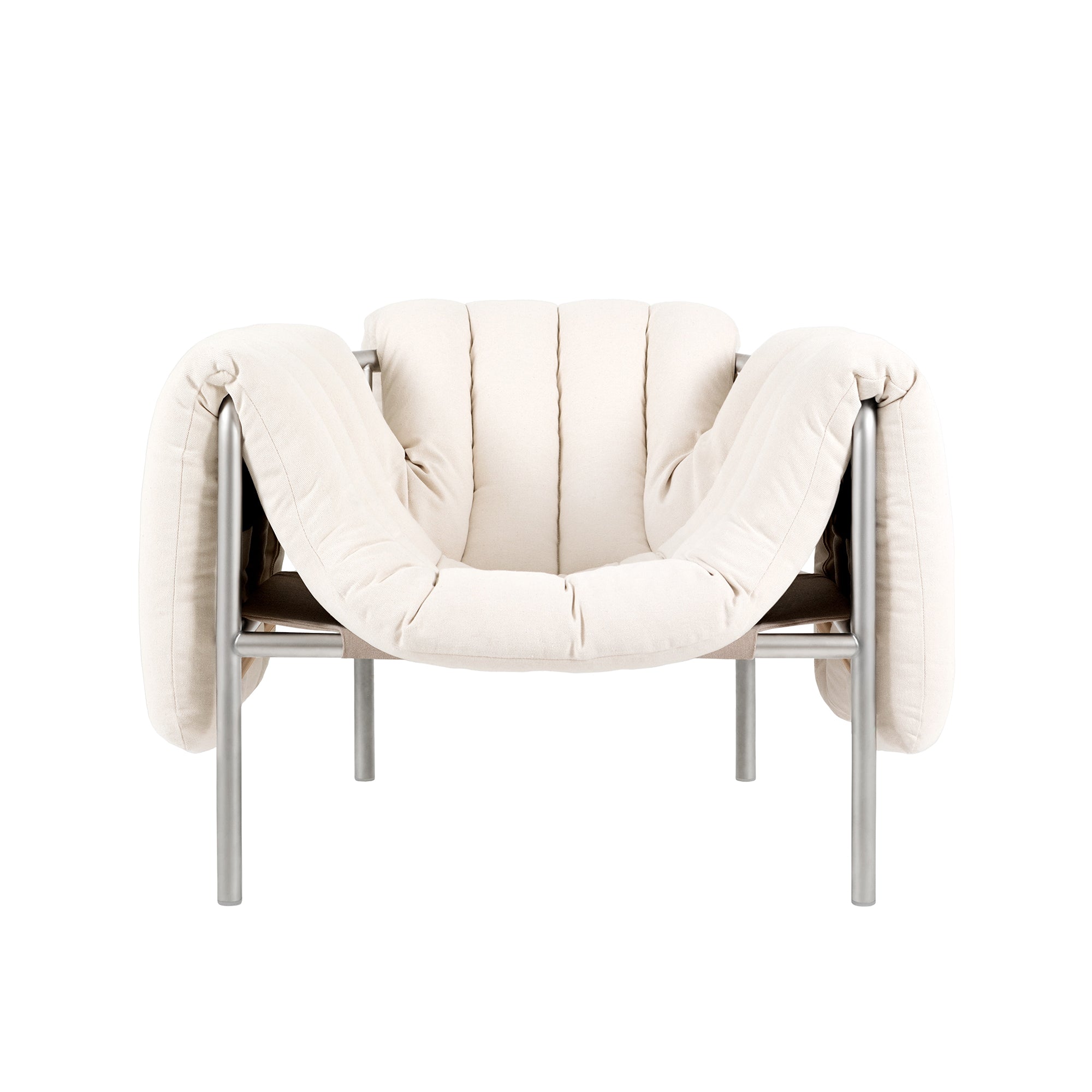 Puffy Lounge Chair, Stainless Steel