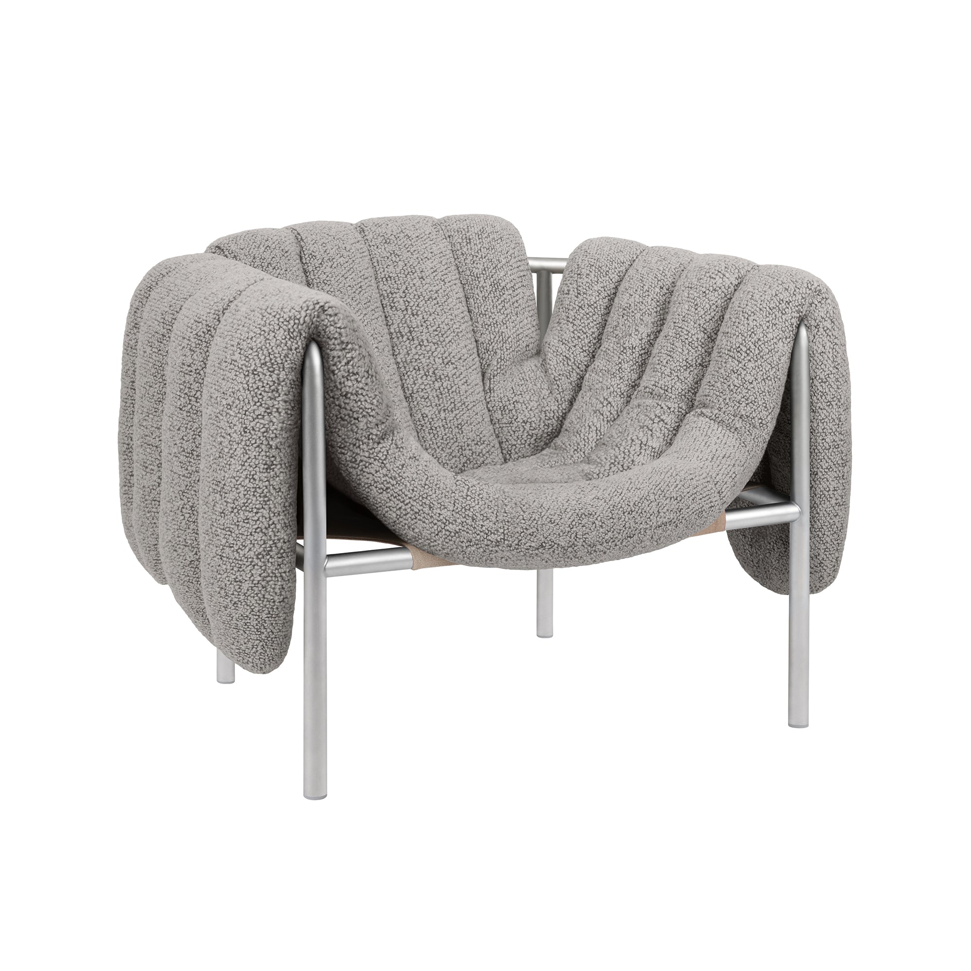 Puffy Lounge Chair, Stainless Steel