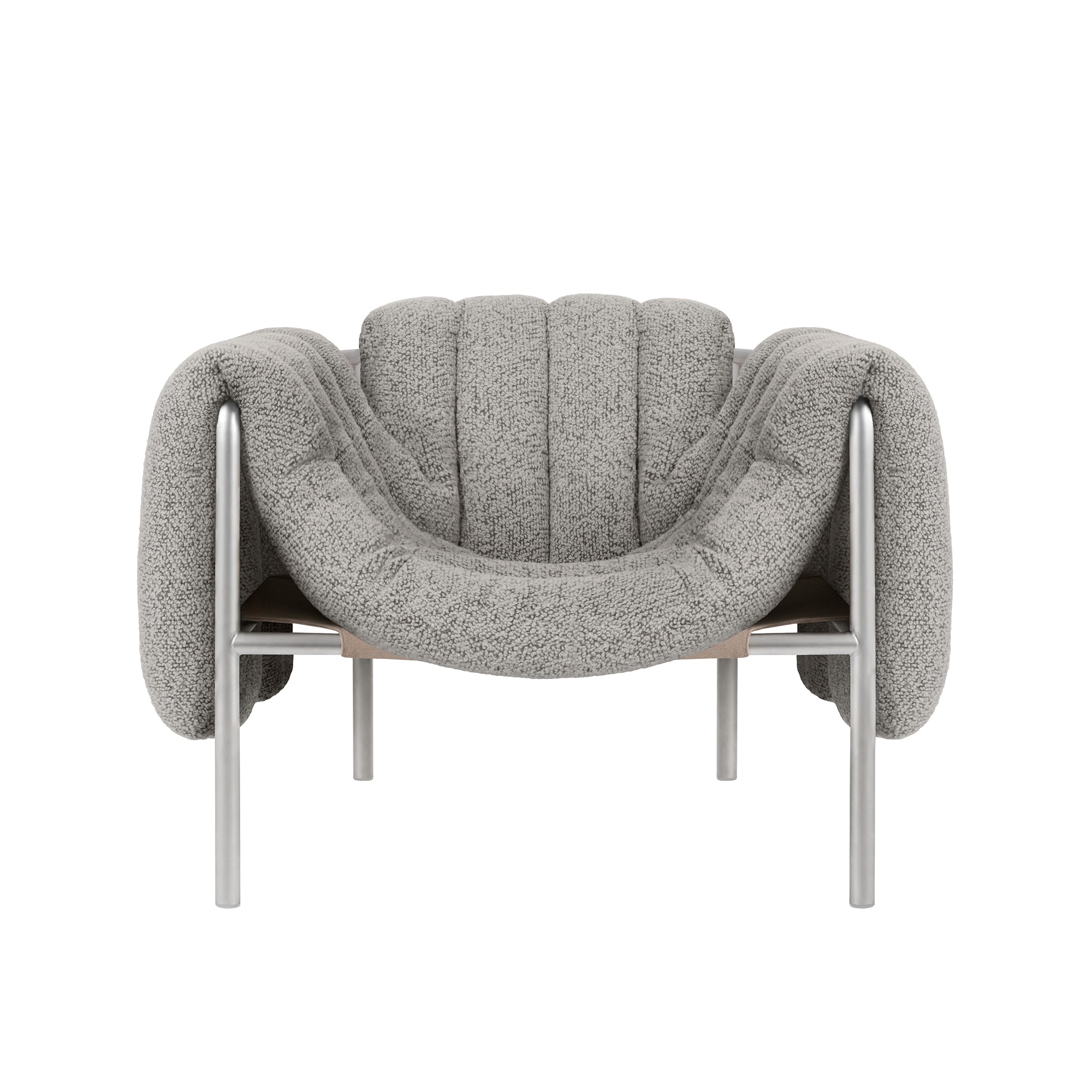 Puffy Lounge Chair, Stainless Steel