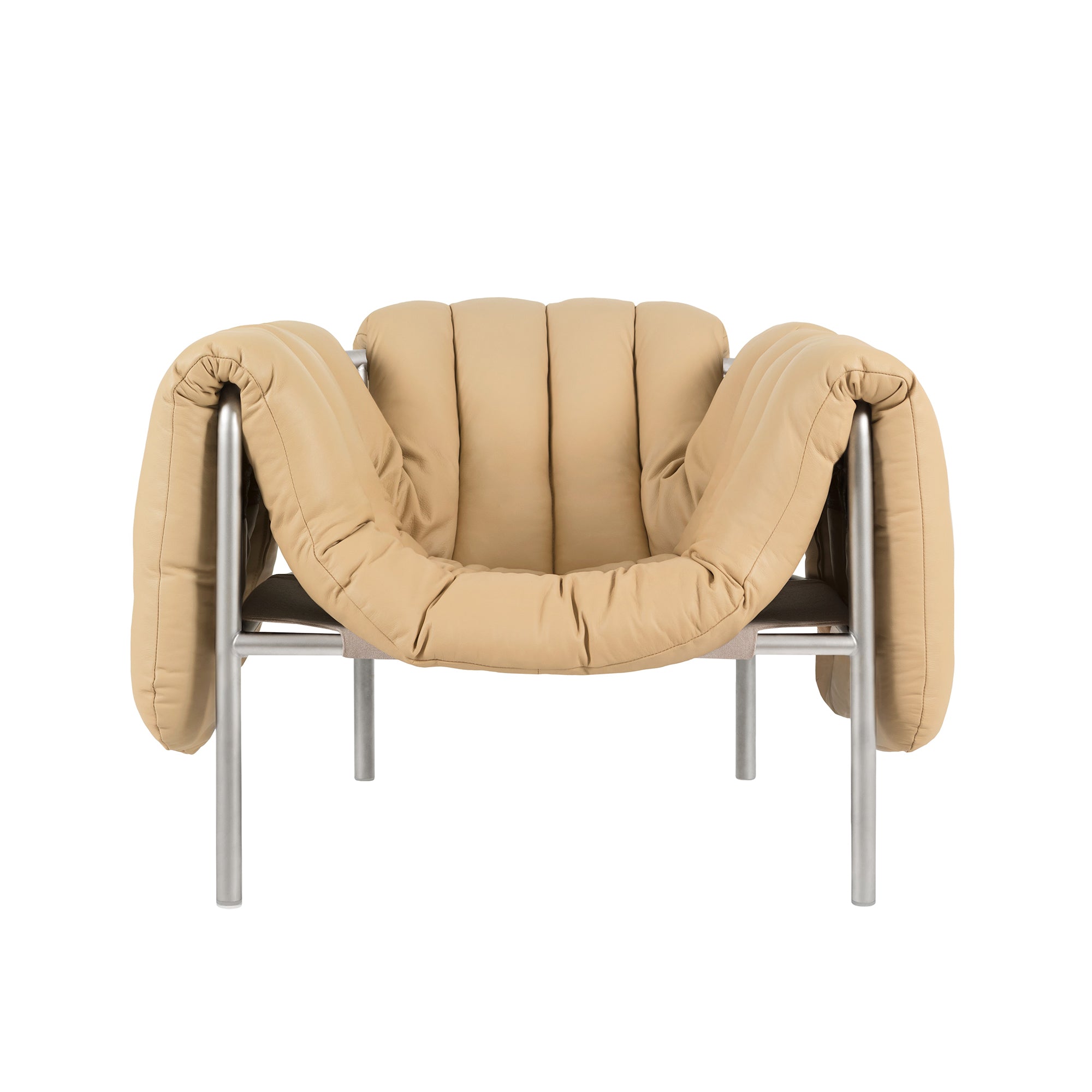 Puffy Lounge Chair, Stainless Steel