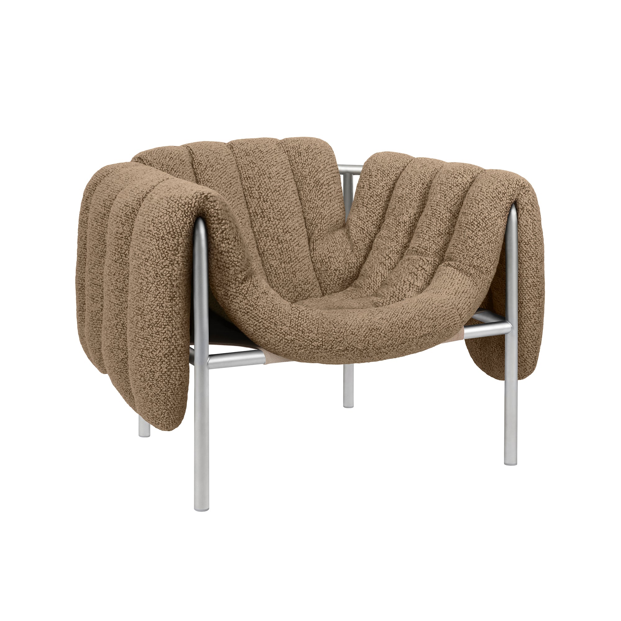 Puffy Lounge Chair, Stainless Steel