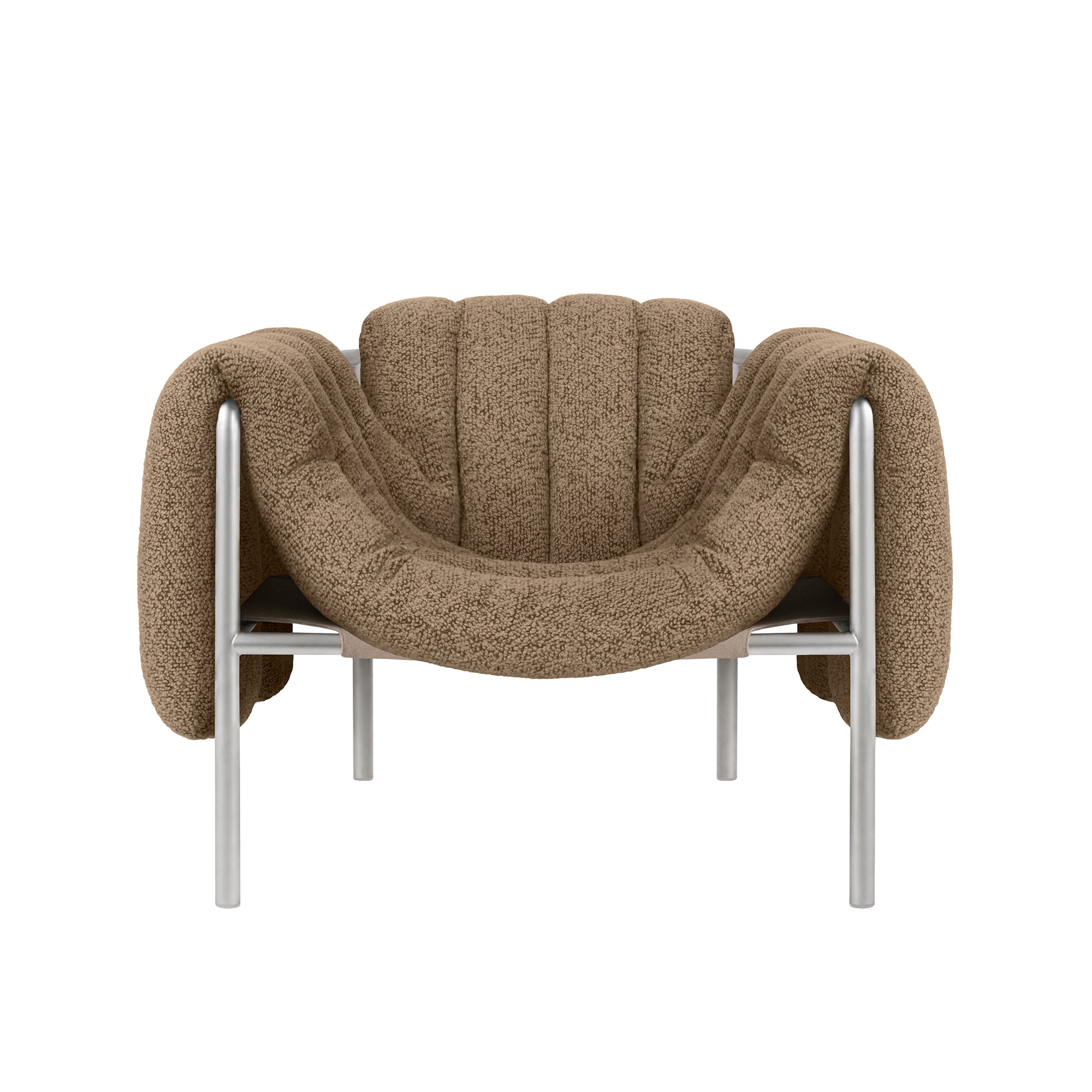 Puffy Lounge Chair, Stainless Steel