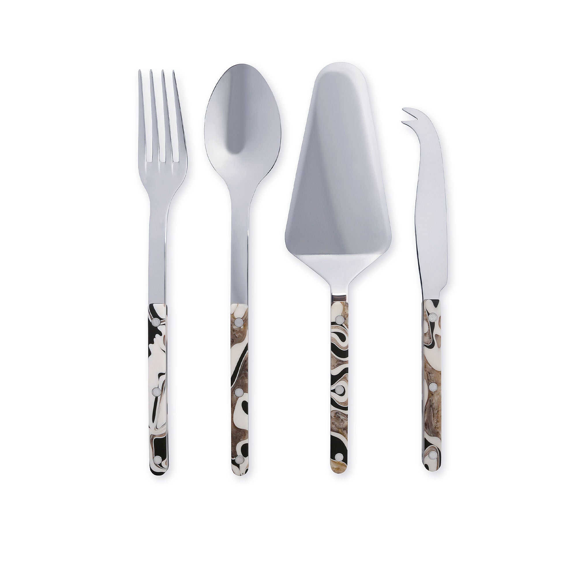 Essential Serving Set of 4, Bistrot Solid Dune Black