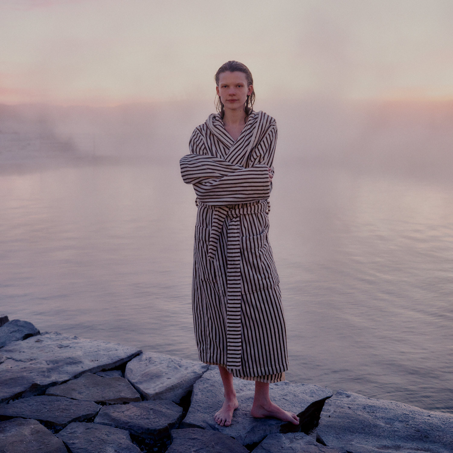 Kodiak Striped Classic Terry Bathrobe