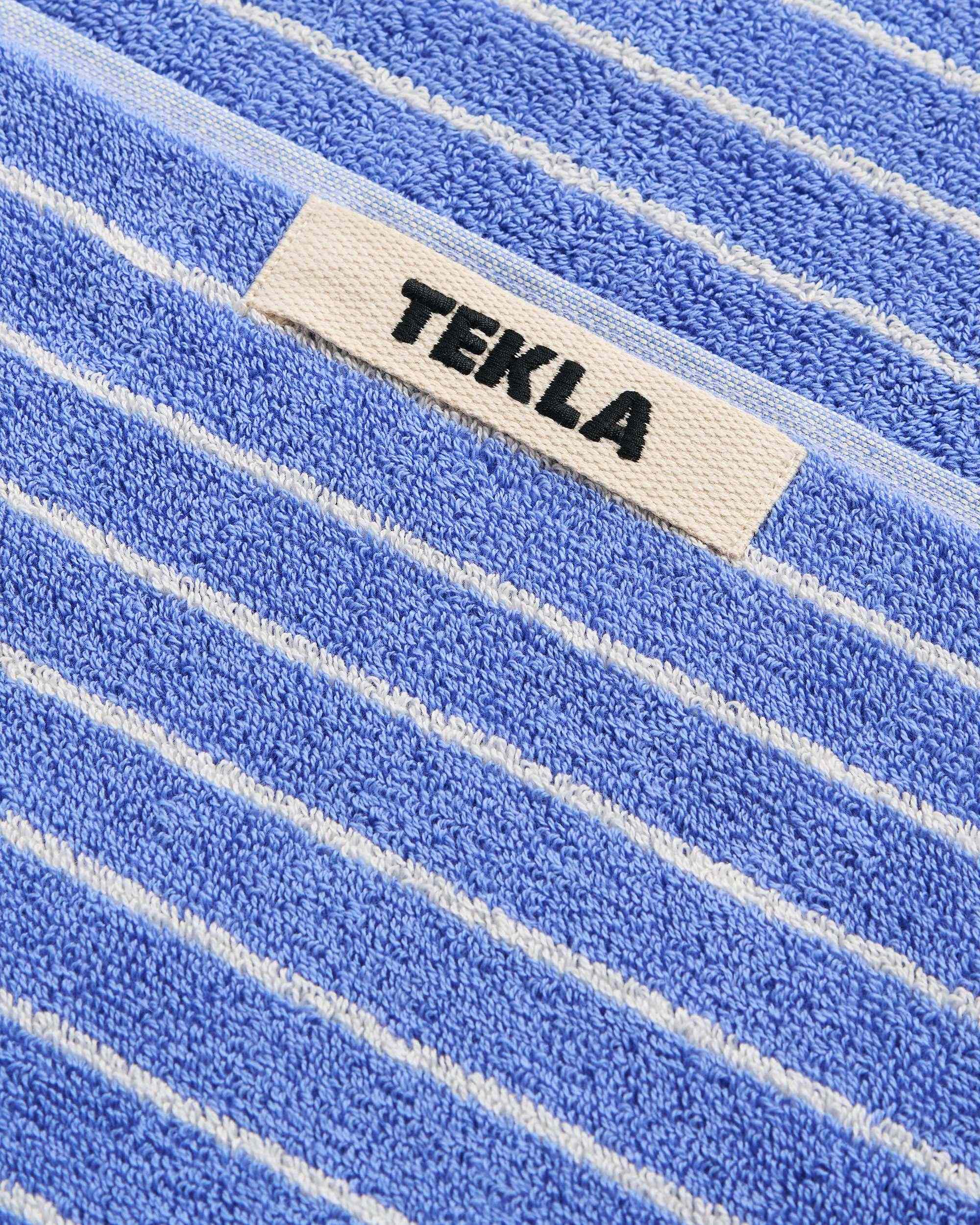 Clear Blue Striped Terry Towel