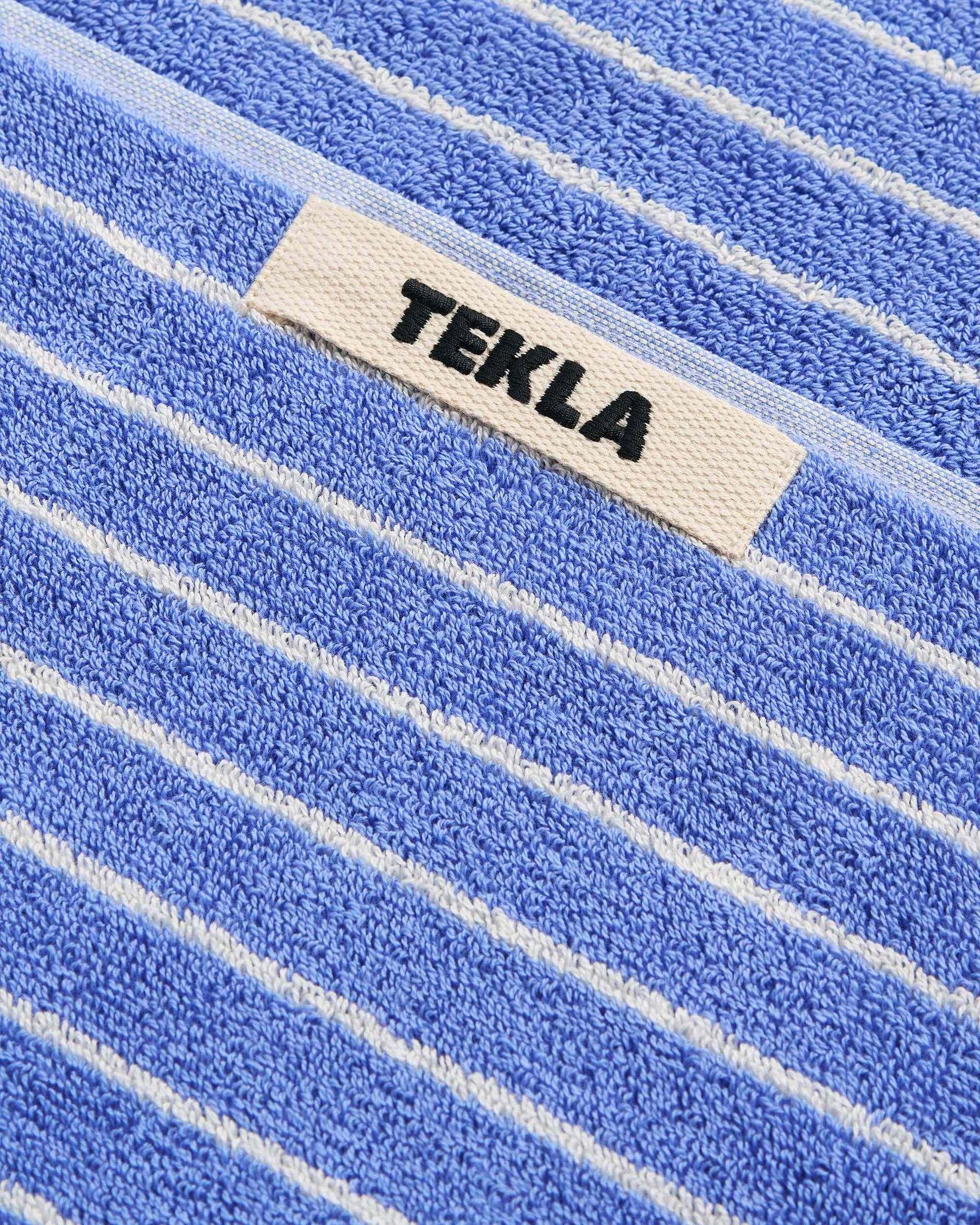 Clear Blue Striped Terry Towel