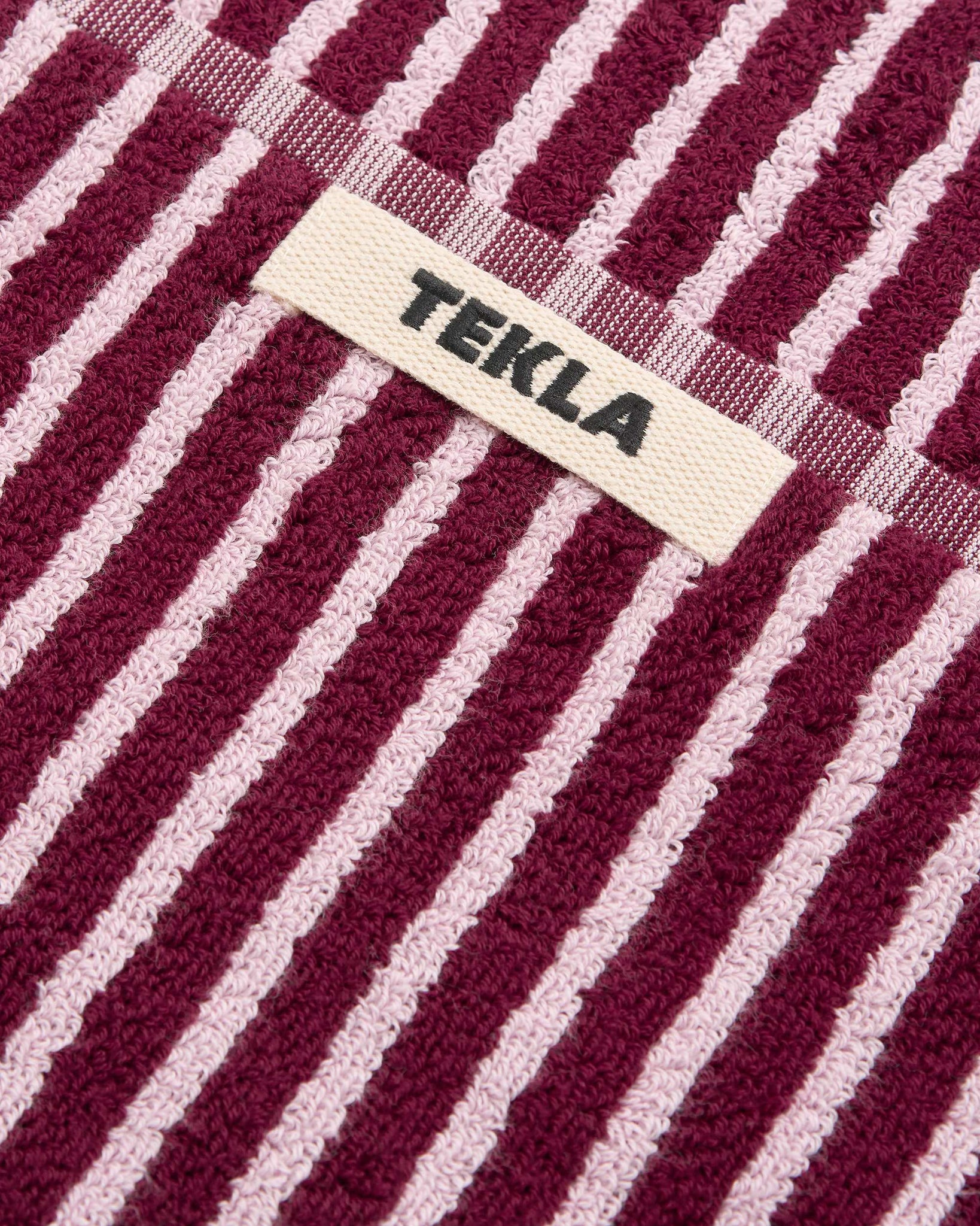 Red and Rose Striped Terry Towel