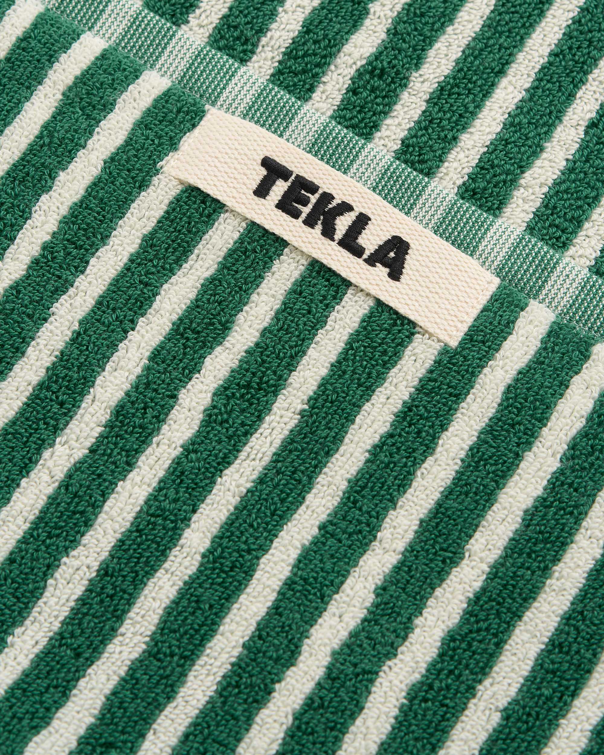 Teal Green Striped Terry Towel