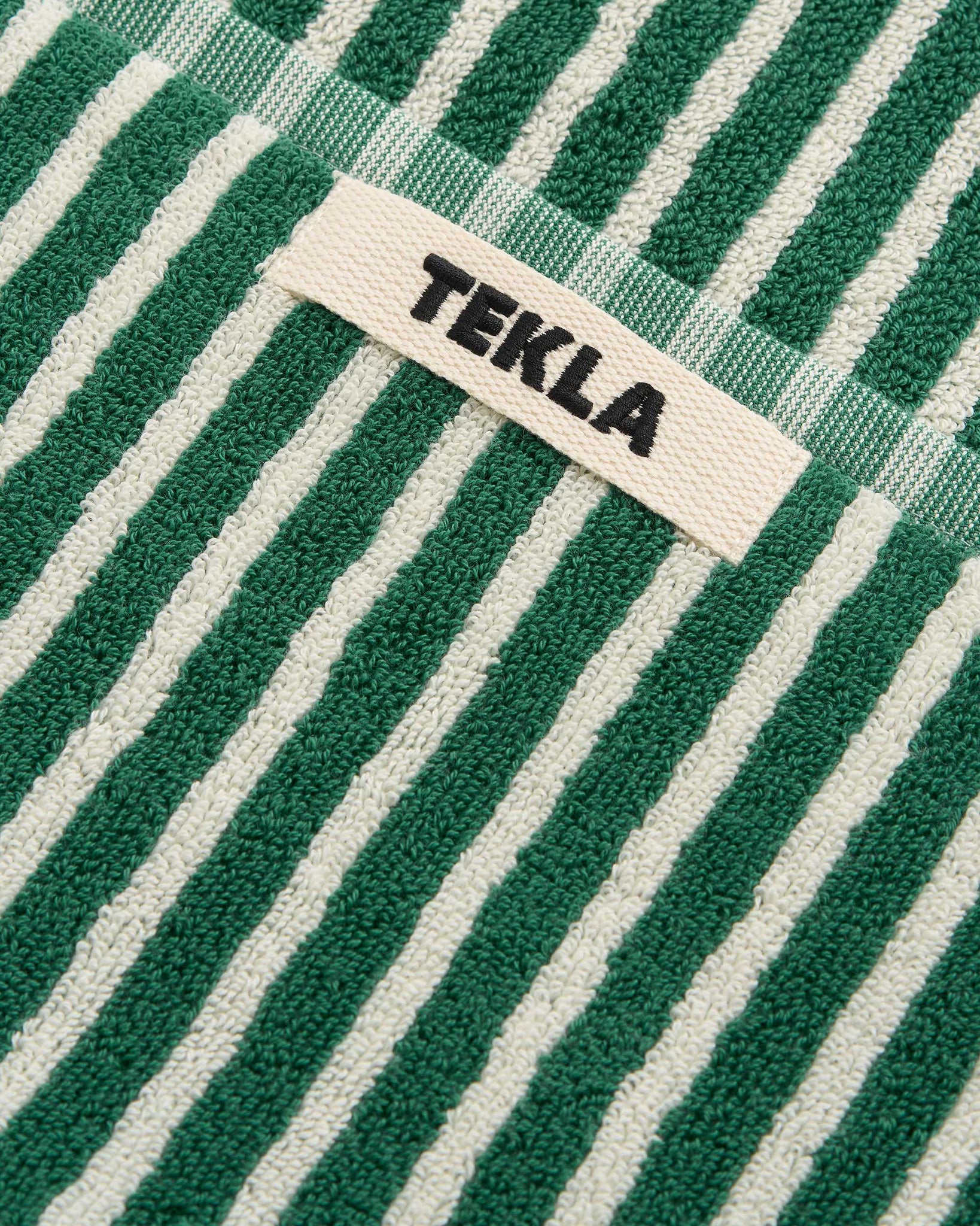 Teal Green Striped Terry Towel