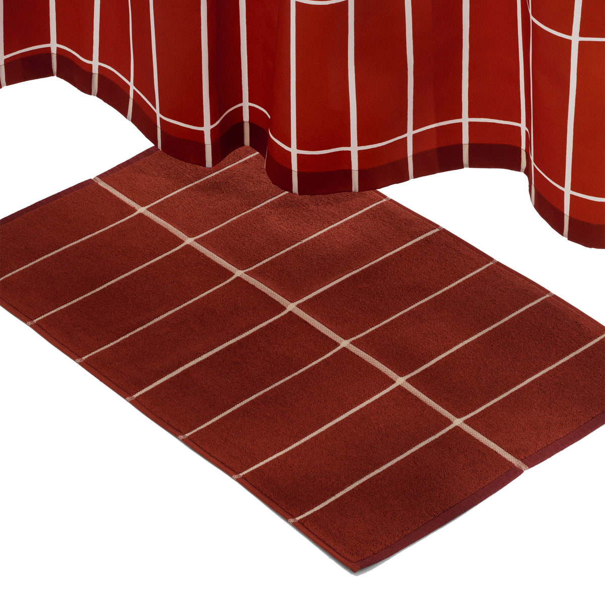 Tiiliskivi Two-Sided Bath Mat, Brick + Plum