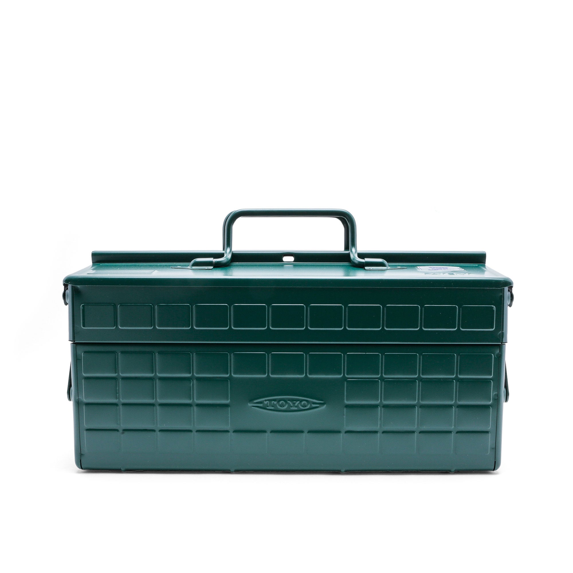 Antique Green Toyo Steel Toolbox | Cantilever Lid | Upper Storage Trays, Style ST-350