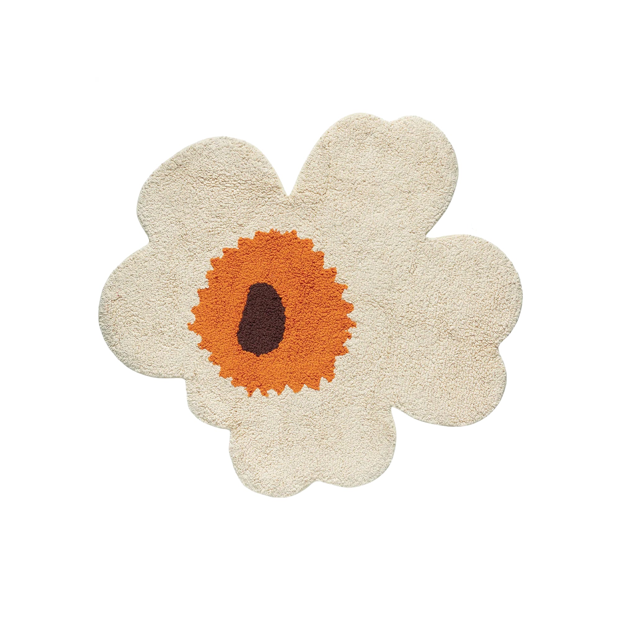 Unikko Bathmat, Cream and Warm Orange
