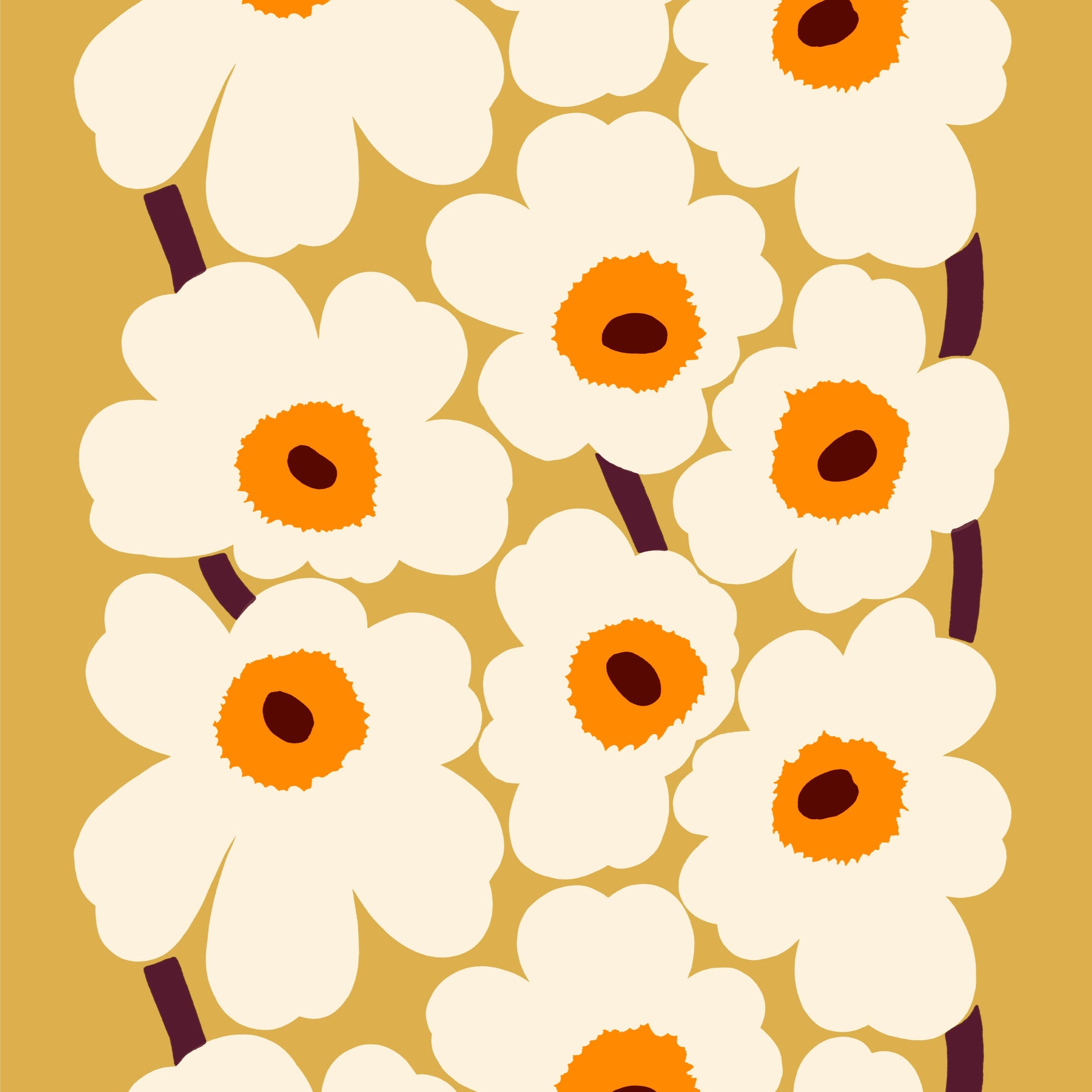 Unikko Bathmat, Cream and Warm Orange