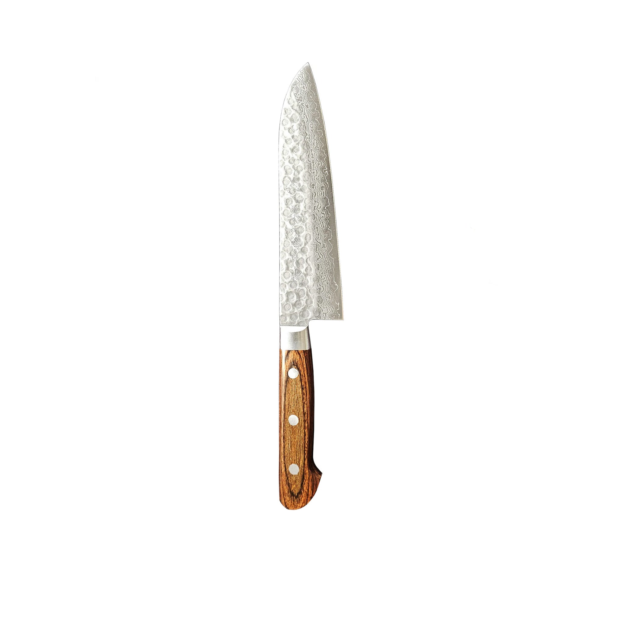 Warikomi Damascus Tsuchime - Santoku Knife, 7 in