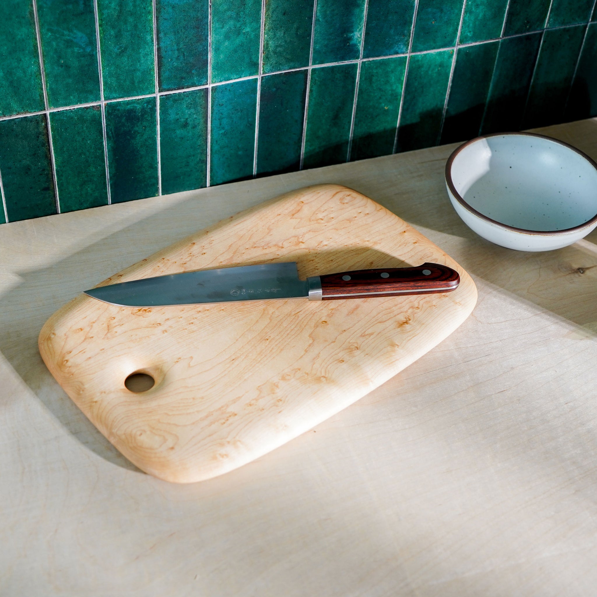 Bird's-Eye Maple Cutting Board, Wide Rectangle