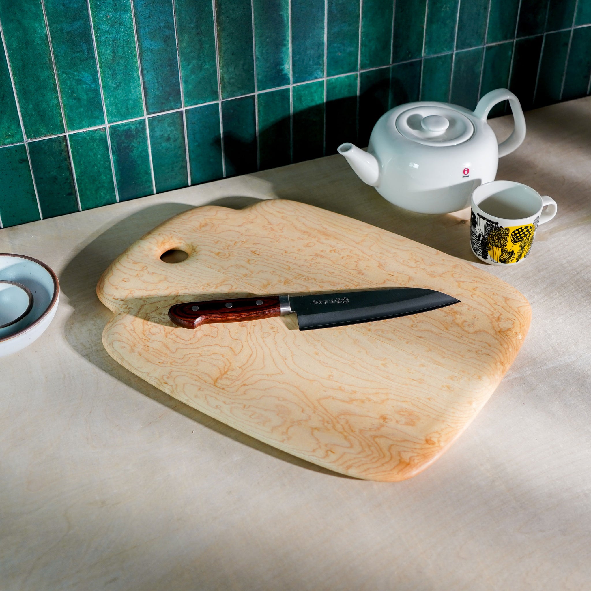 Bird's-Eye Maple Cutting Board, Stepped Rectangle