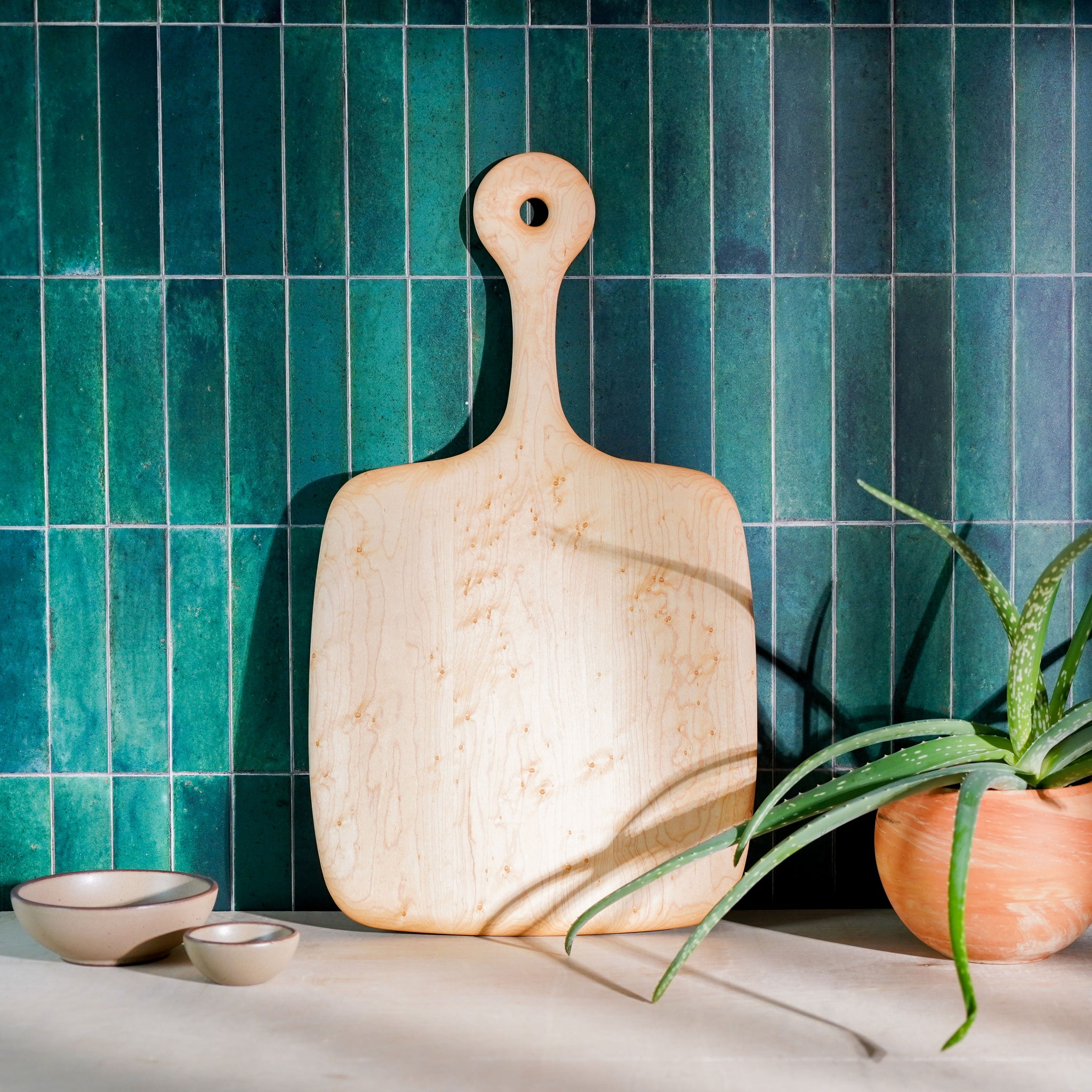 Bird's-Eye Maple Cutting Board with Handle