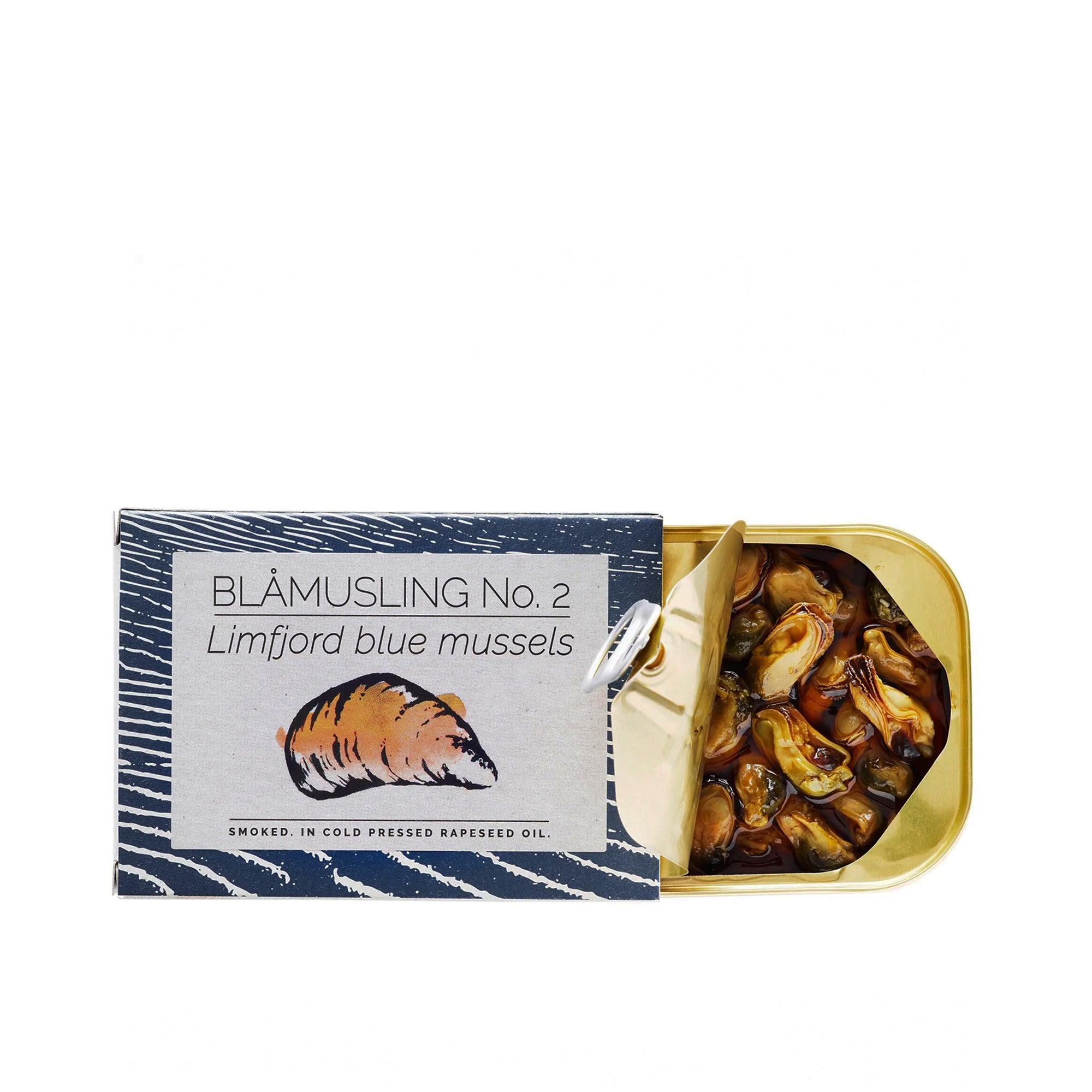 Blåmuslinger No. 2 Limfjord Blue Mussels Smoked in Cold Pressed Rapeseed Oil