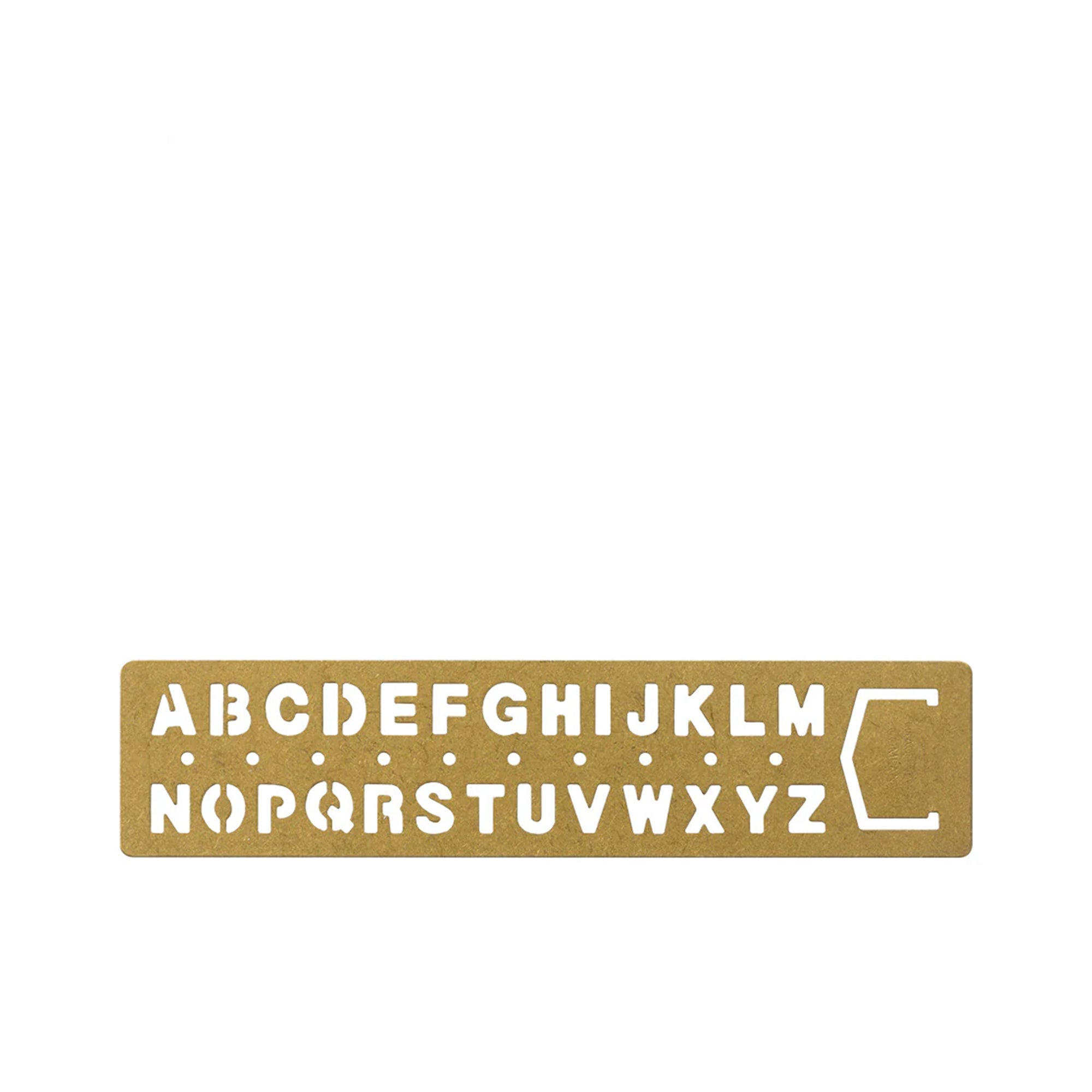Brass Template Bookmark Alphabet