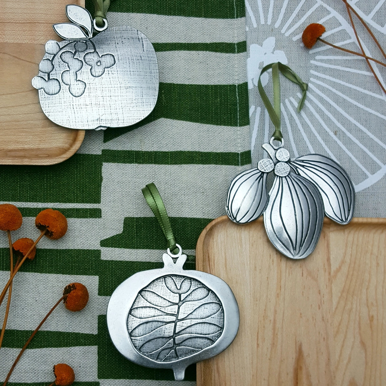 Pewter Pomegranate Ornament