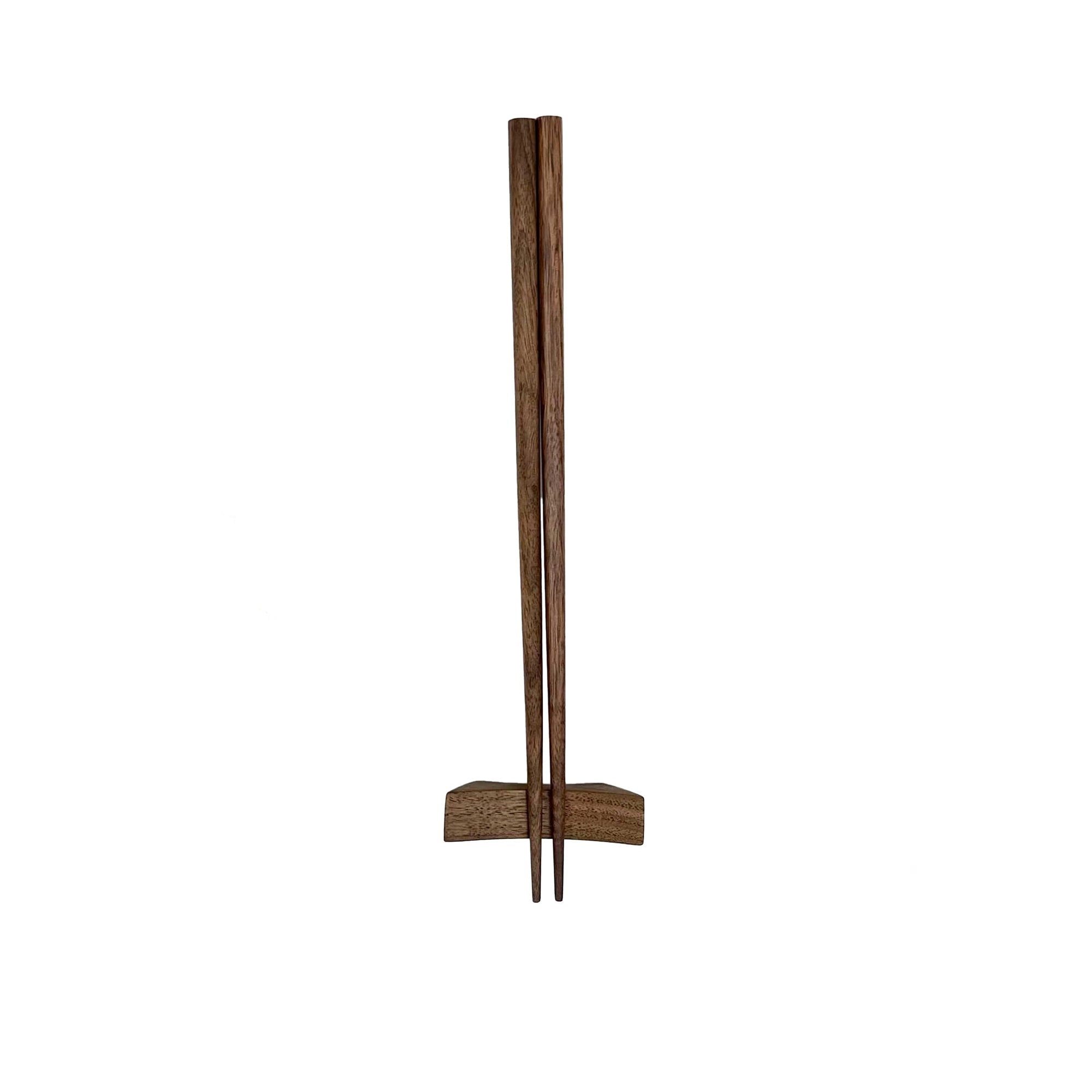 Walnut Chopsticks and Rest Set, 9 in
