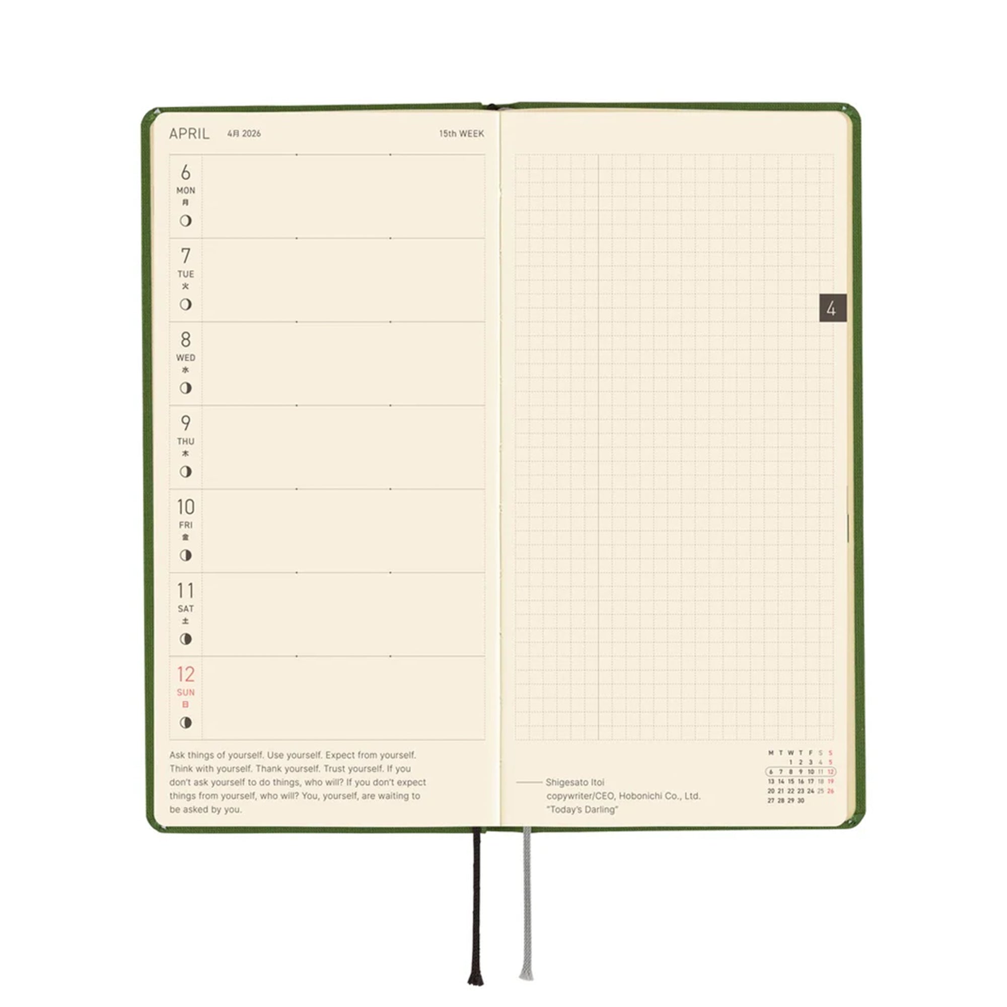 Hobonichi Techo 2026 Weeks : Colors