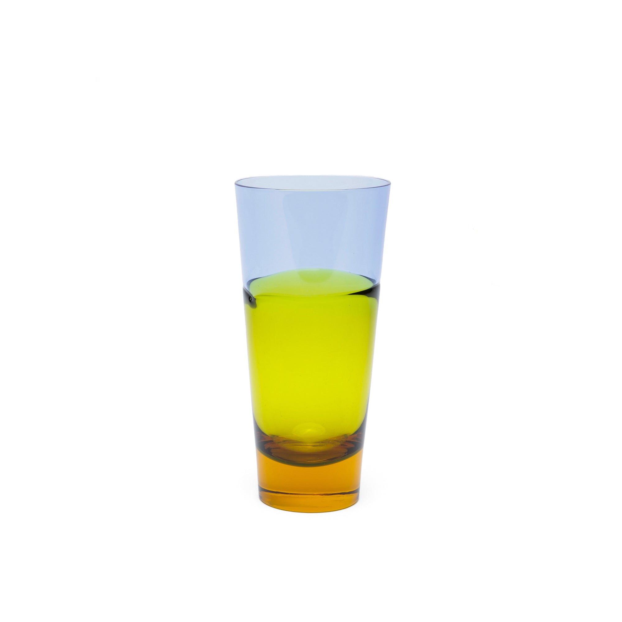 Duo Tone Blue + Yellow Tall Glass, 9.5 oz